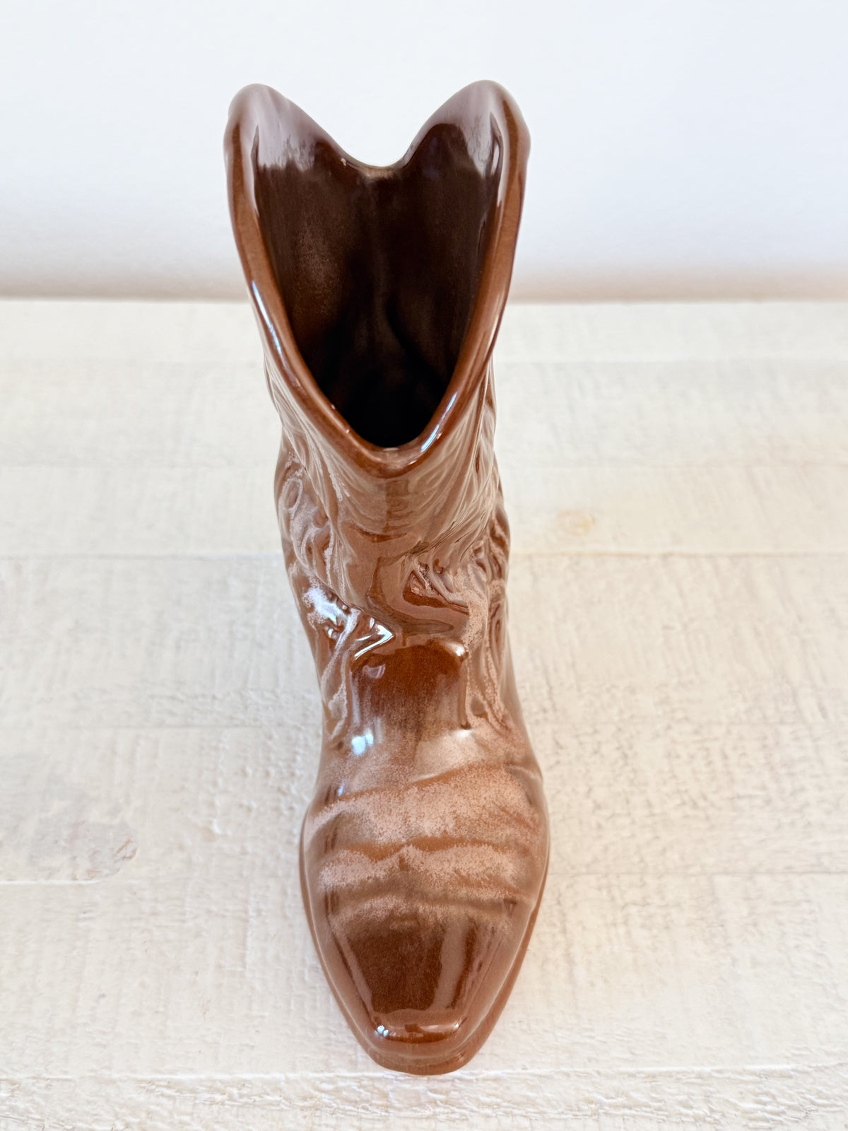 Vintage Frankoma Pottery Cowboy Boot Vase | Western Wall Pocket