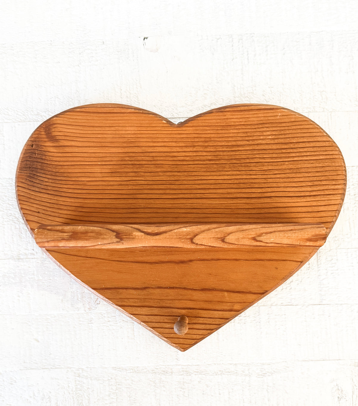 Vintage Wooden Heart Wall Shelf