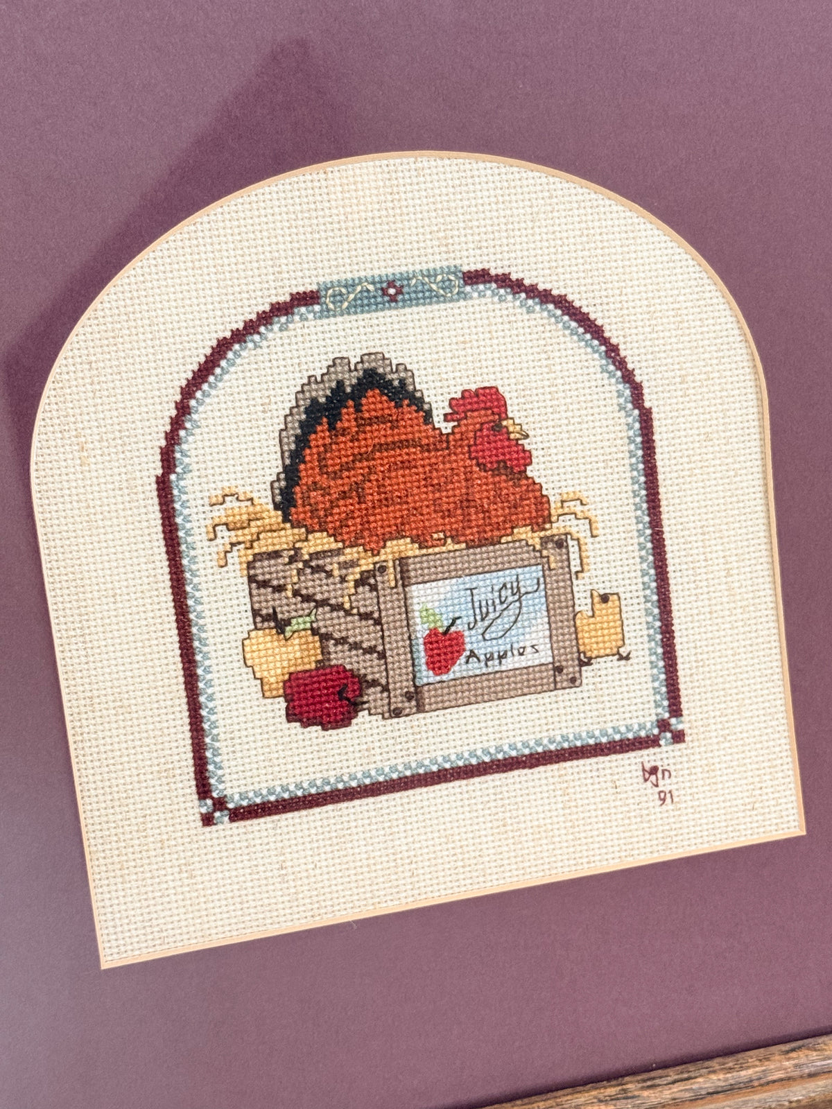 Vintage Framed 1991 Cross Stitch