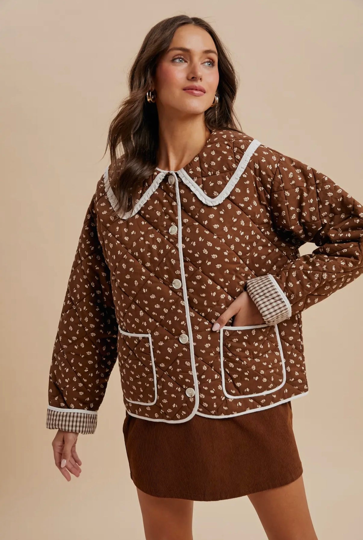 Quilted Cutie Pie Jacket (Chestnut)