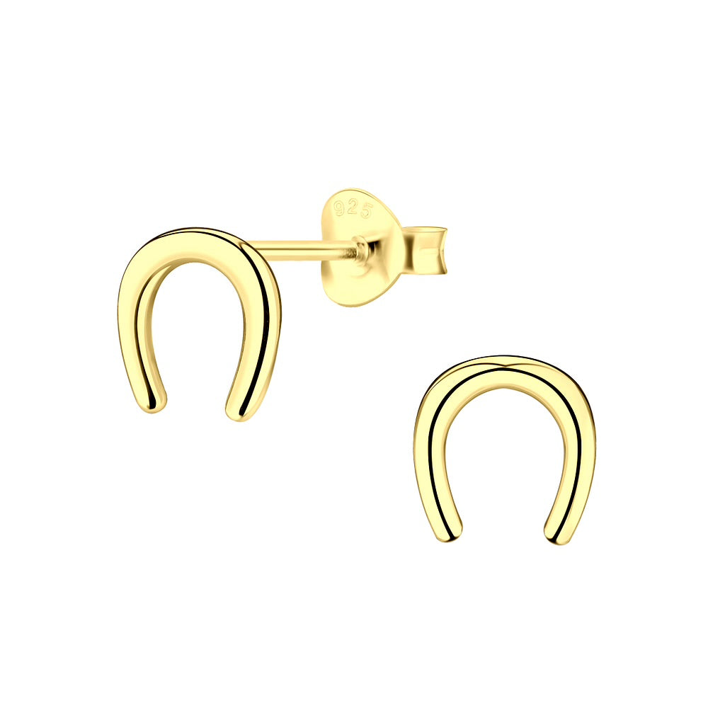 Gold Horseshoe Stud Earrings