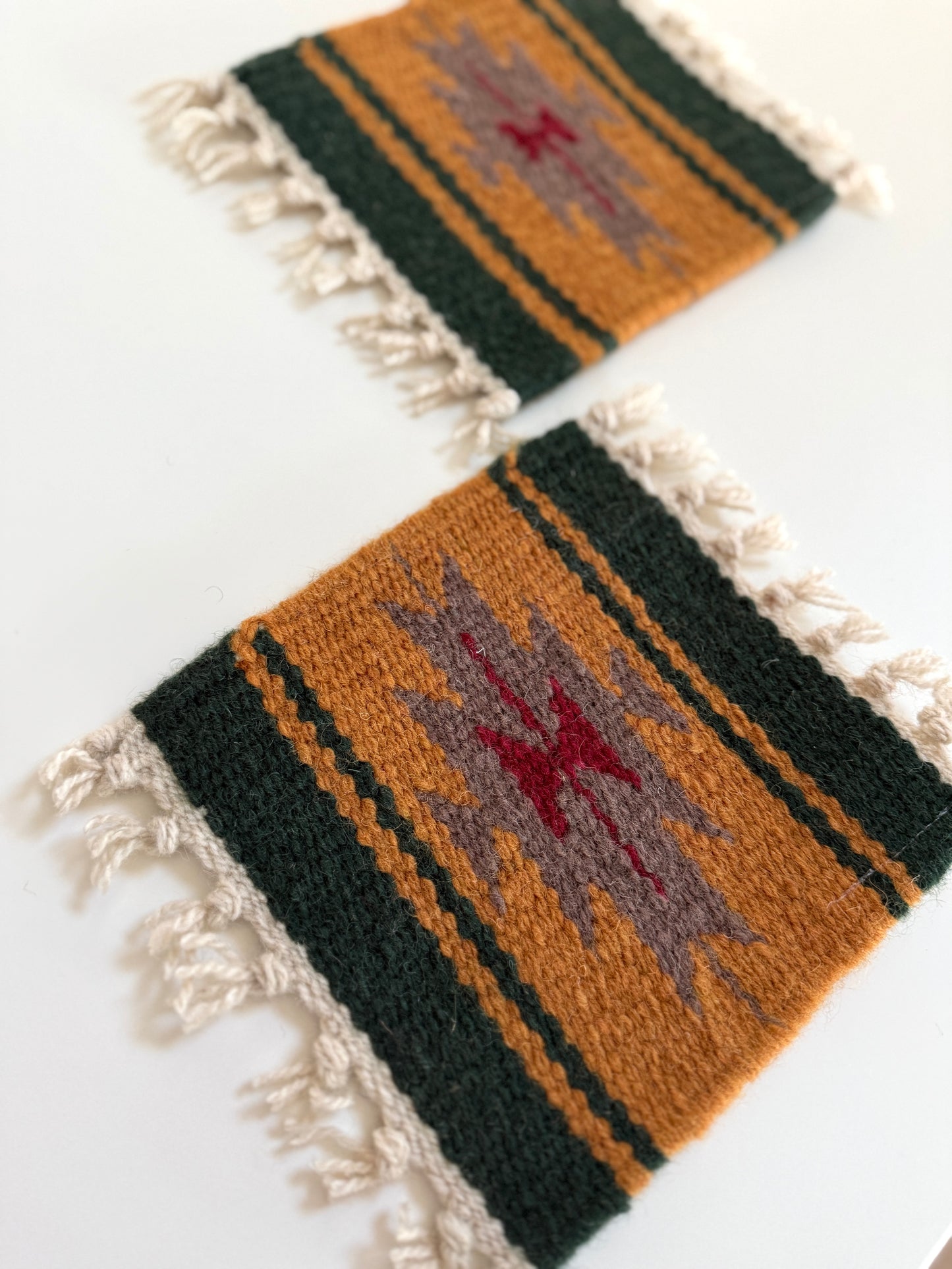 Maya Coaster Set (Green & Gold)