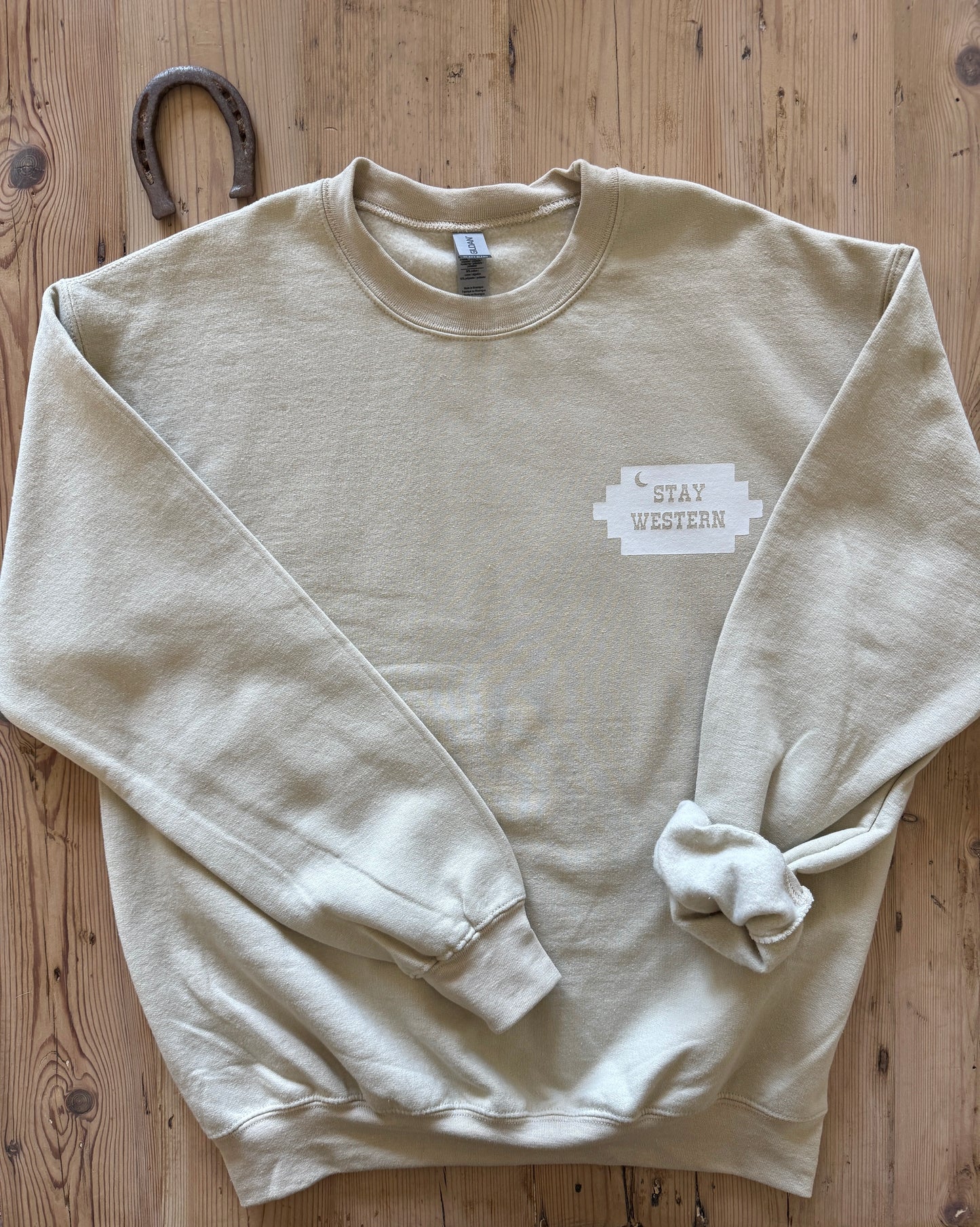 The Stay Western Crewneck (Sand)