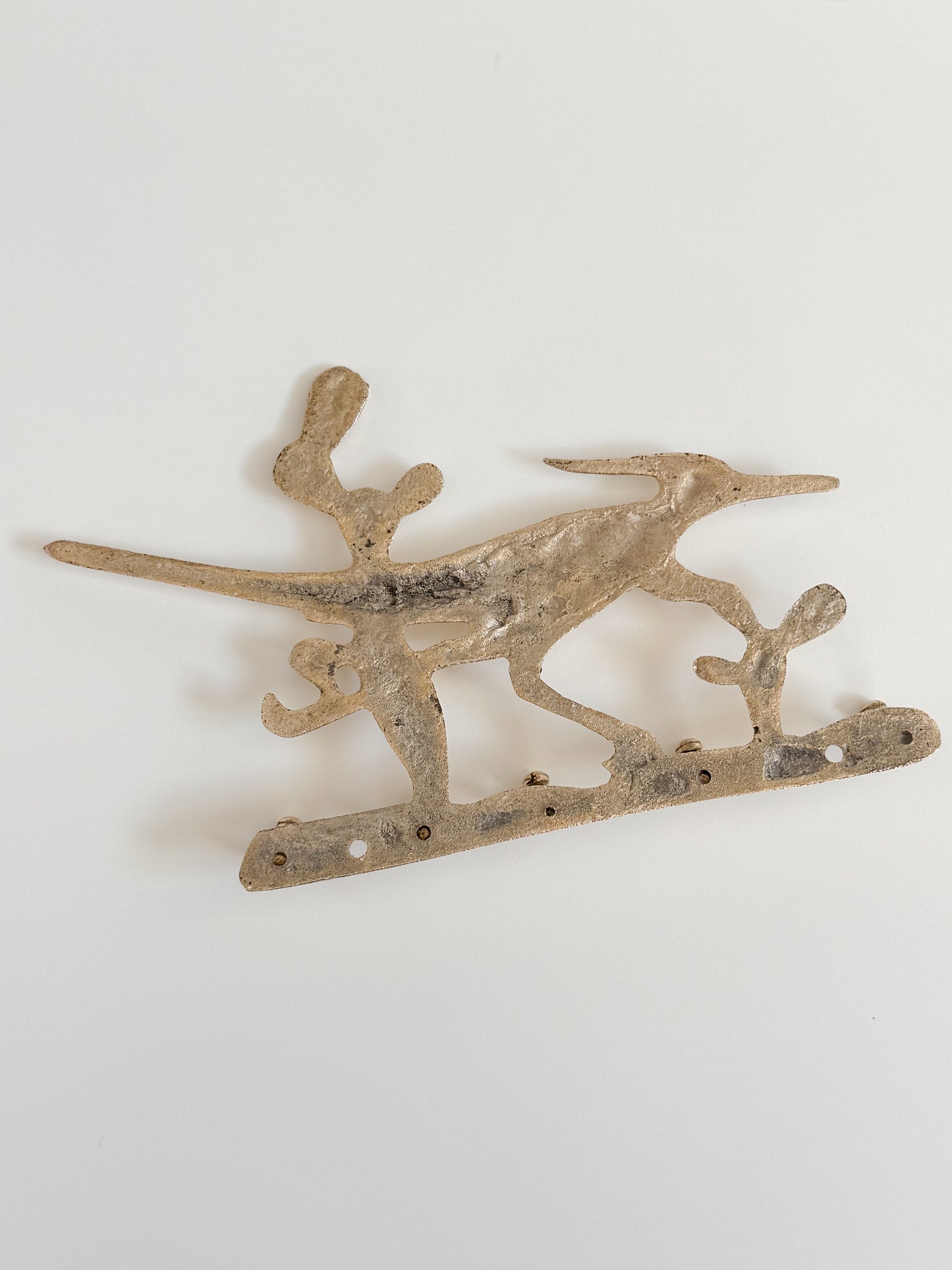 Vintage Brass Roadrunner Key Hook