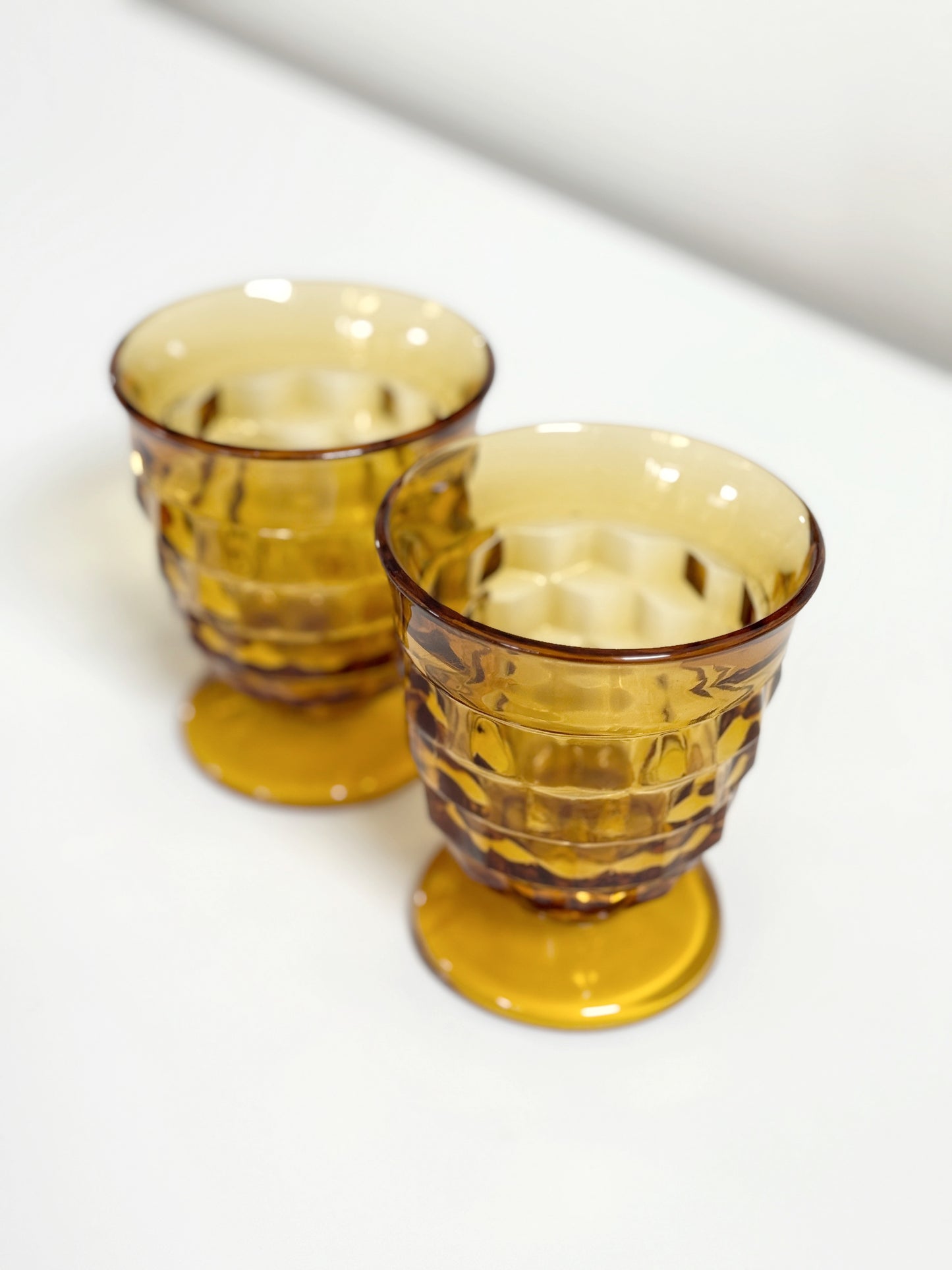 Vintage Amber Glass Set