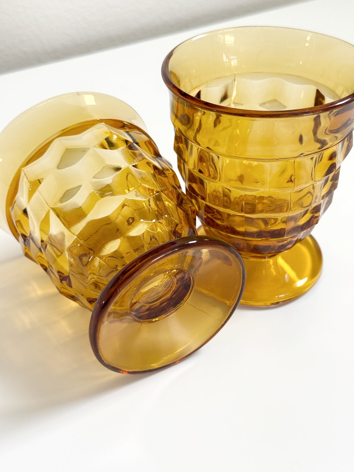Vintage Amber Glass Set