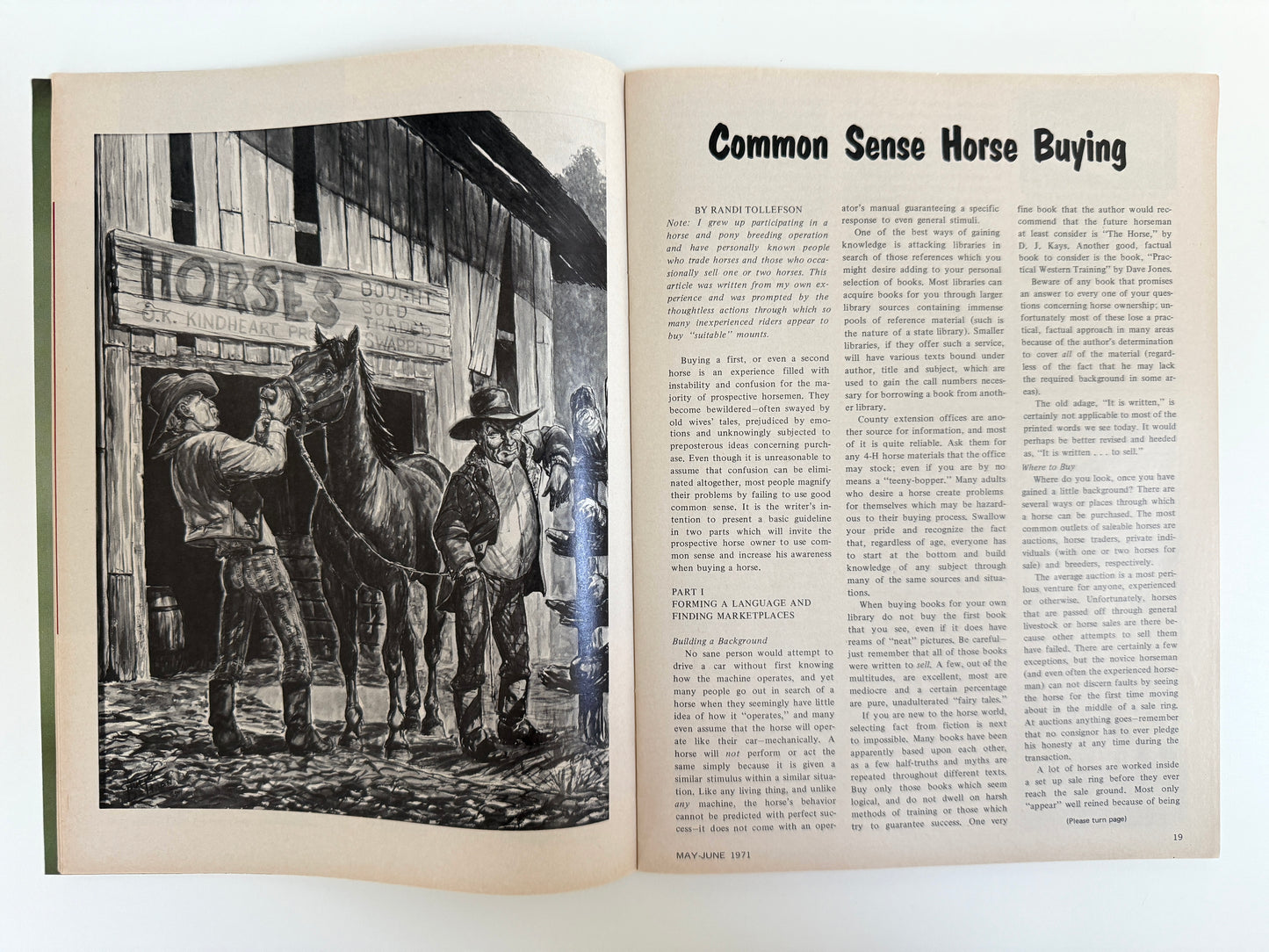 Vintage Horse Lovers Magazine 1971