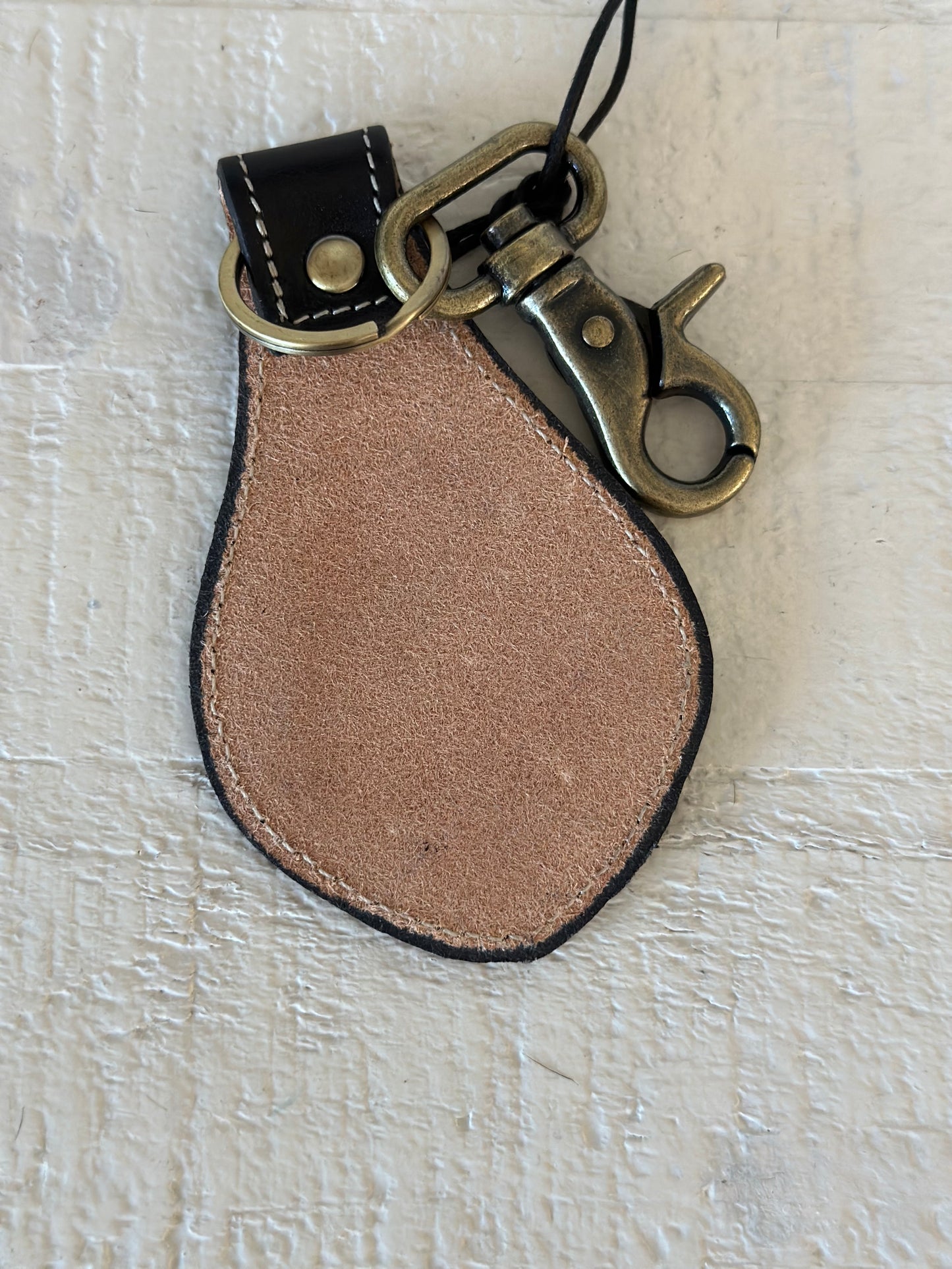 Leather Sunflower Keychain