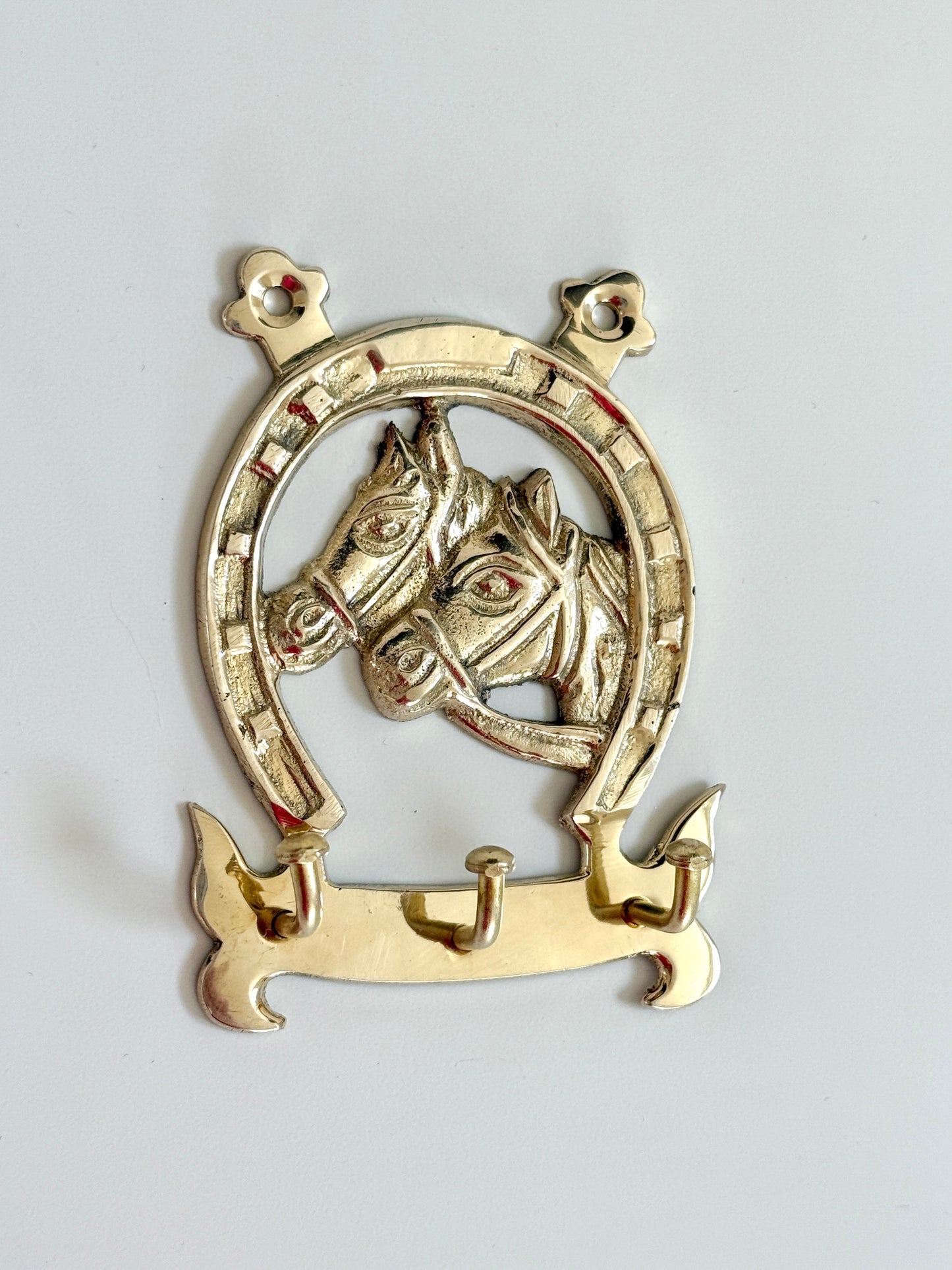 Vintage Brass Horse Key Hook