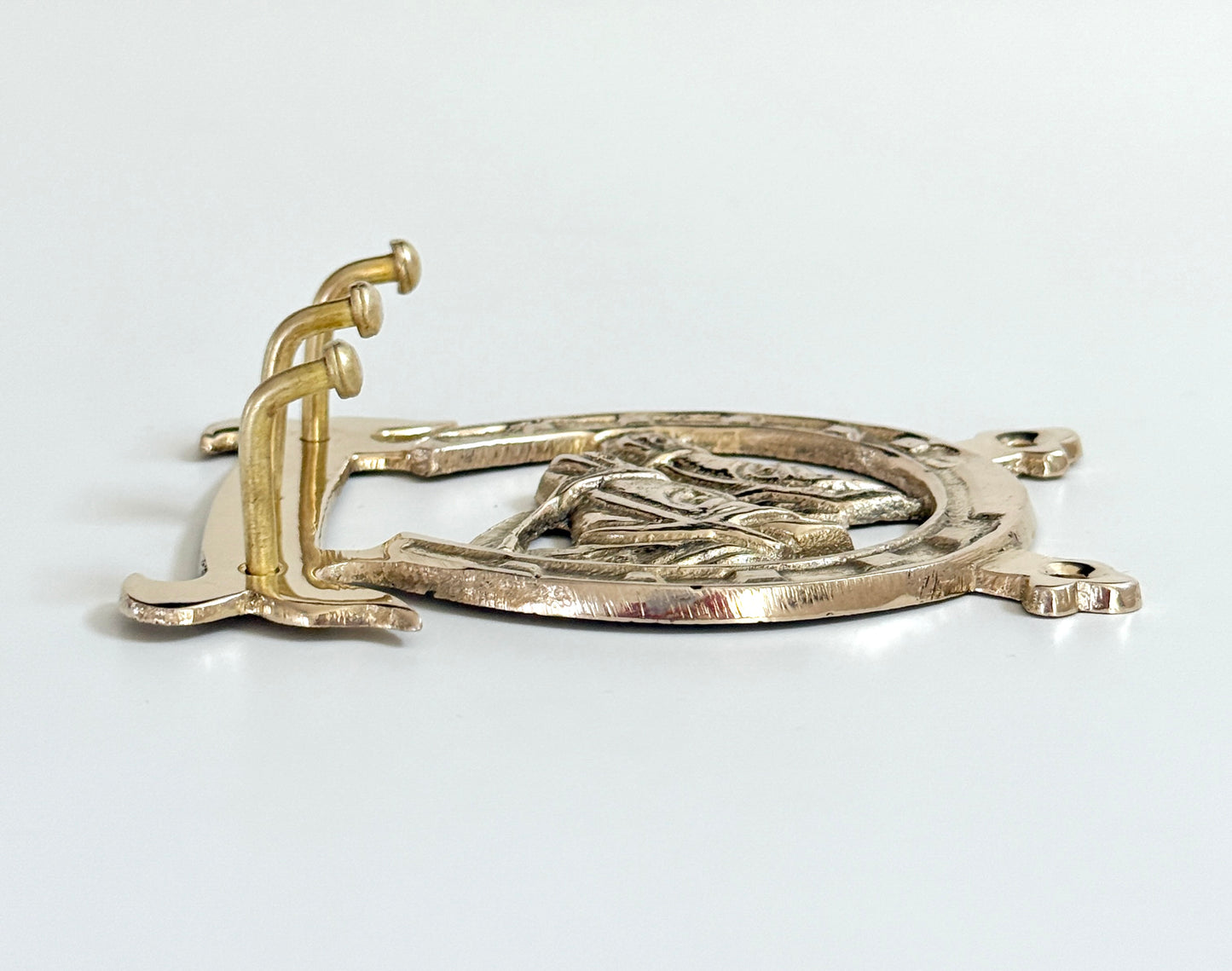 Vintage Brass Horse Key Hook