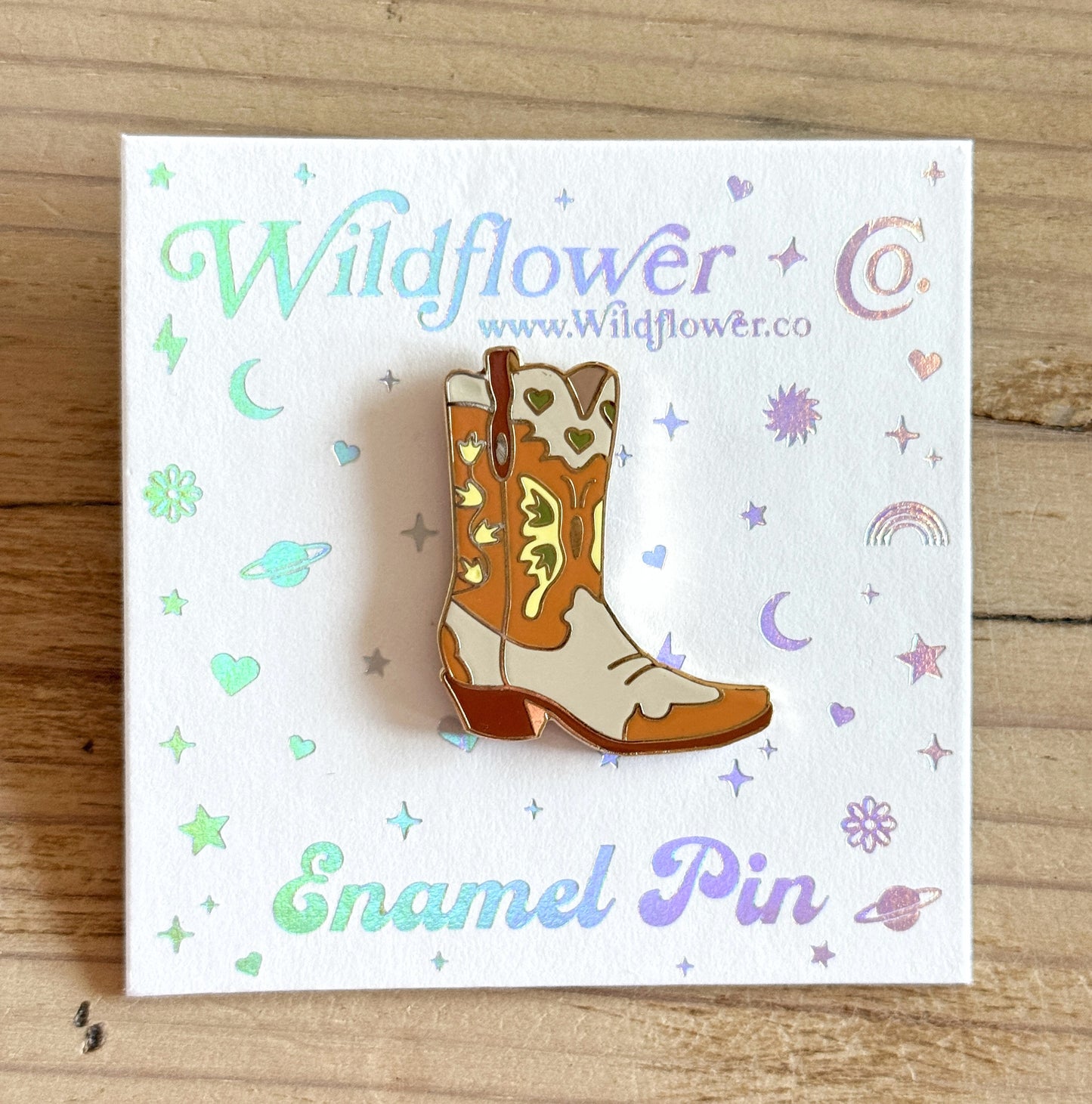 Cowgirl Boot Pin (Tan)