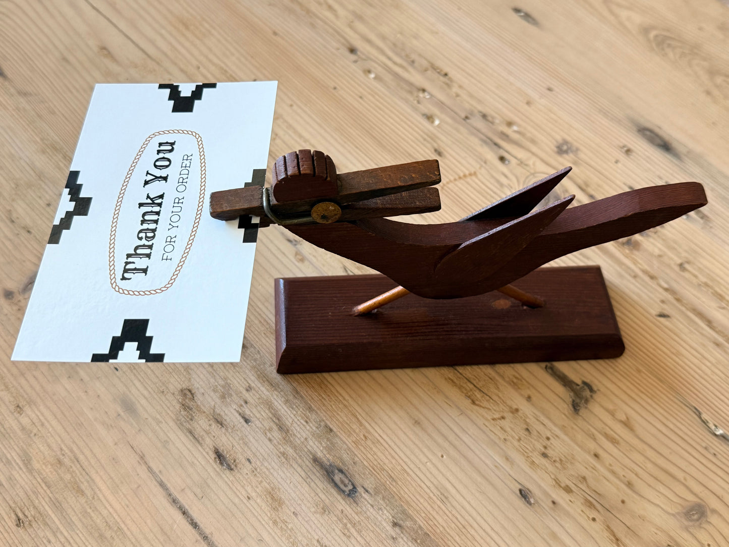Vintage Wood Road Runner Reciper Holder