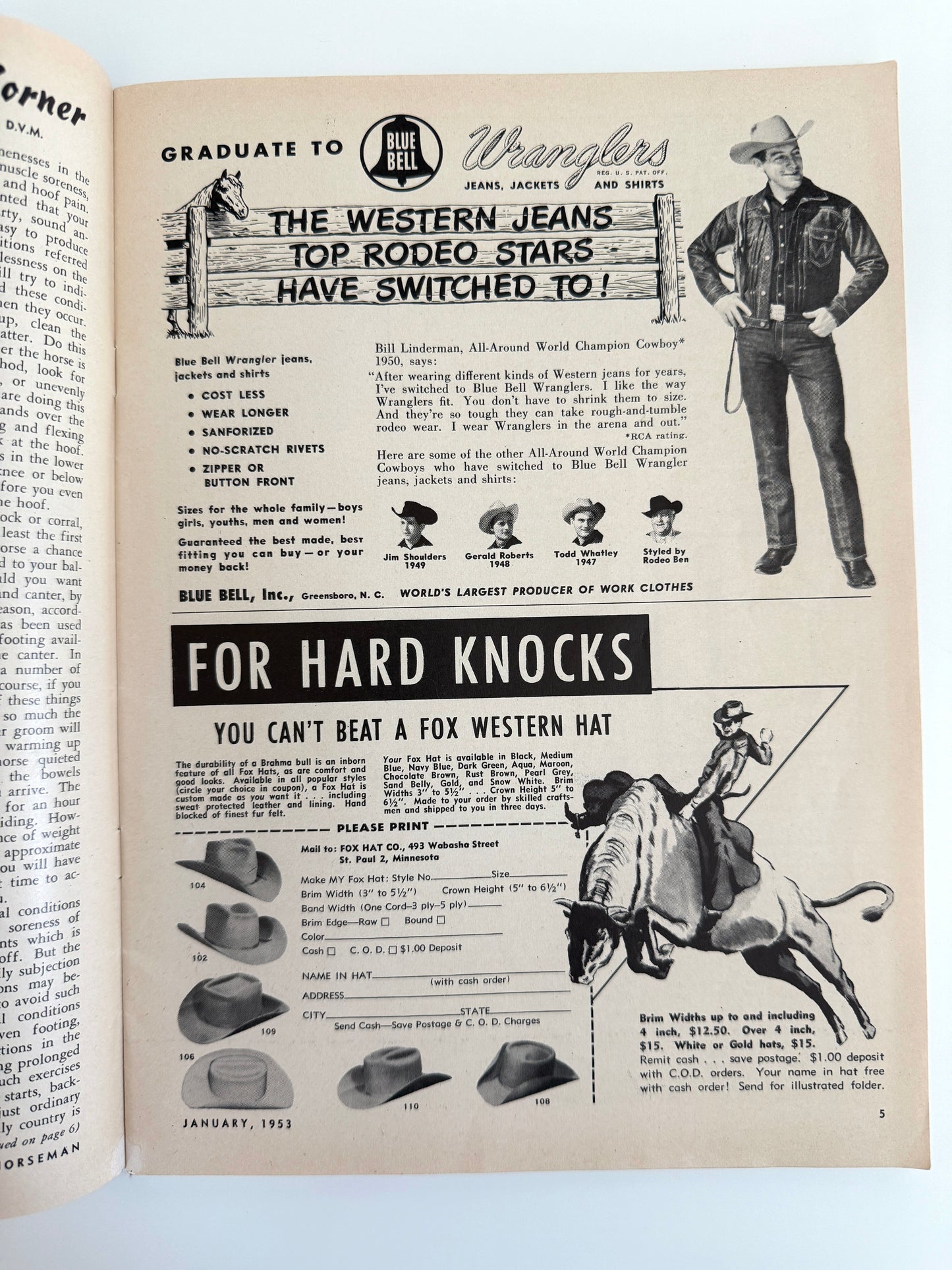 Vintage Western Horseman Magazine 1953