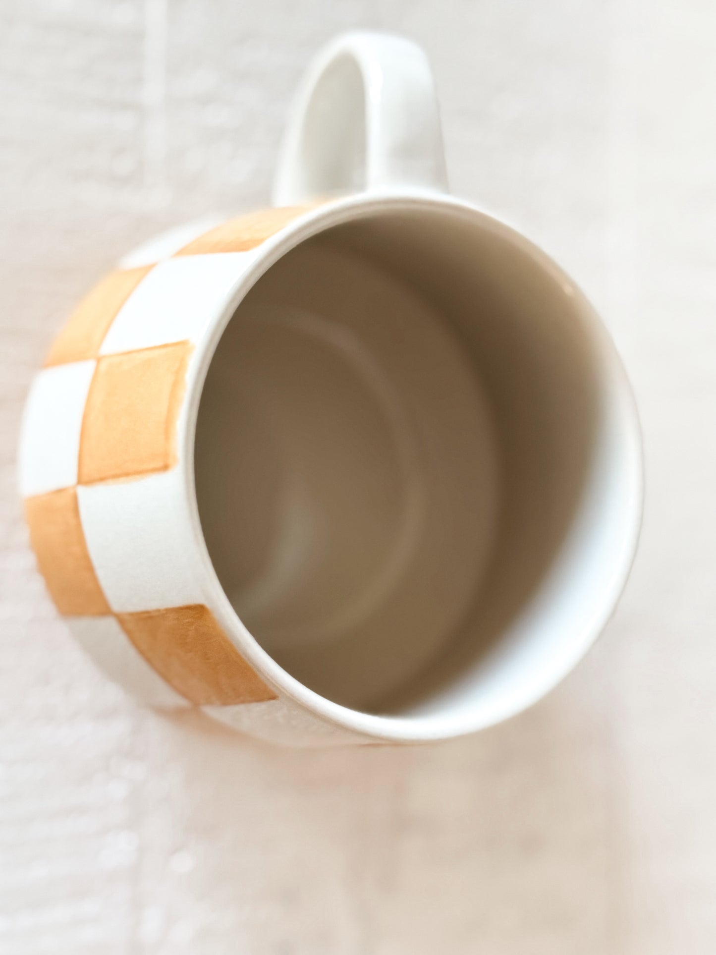 Amber Check Stoneware Mug