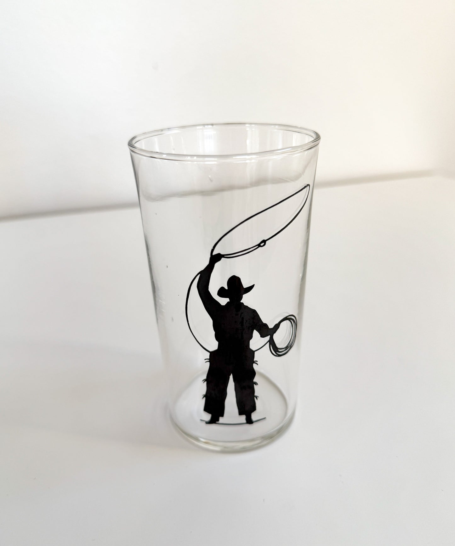 Vintage Cowboy Drinking Glass