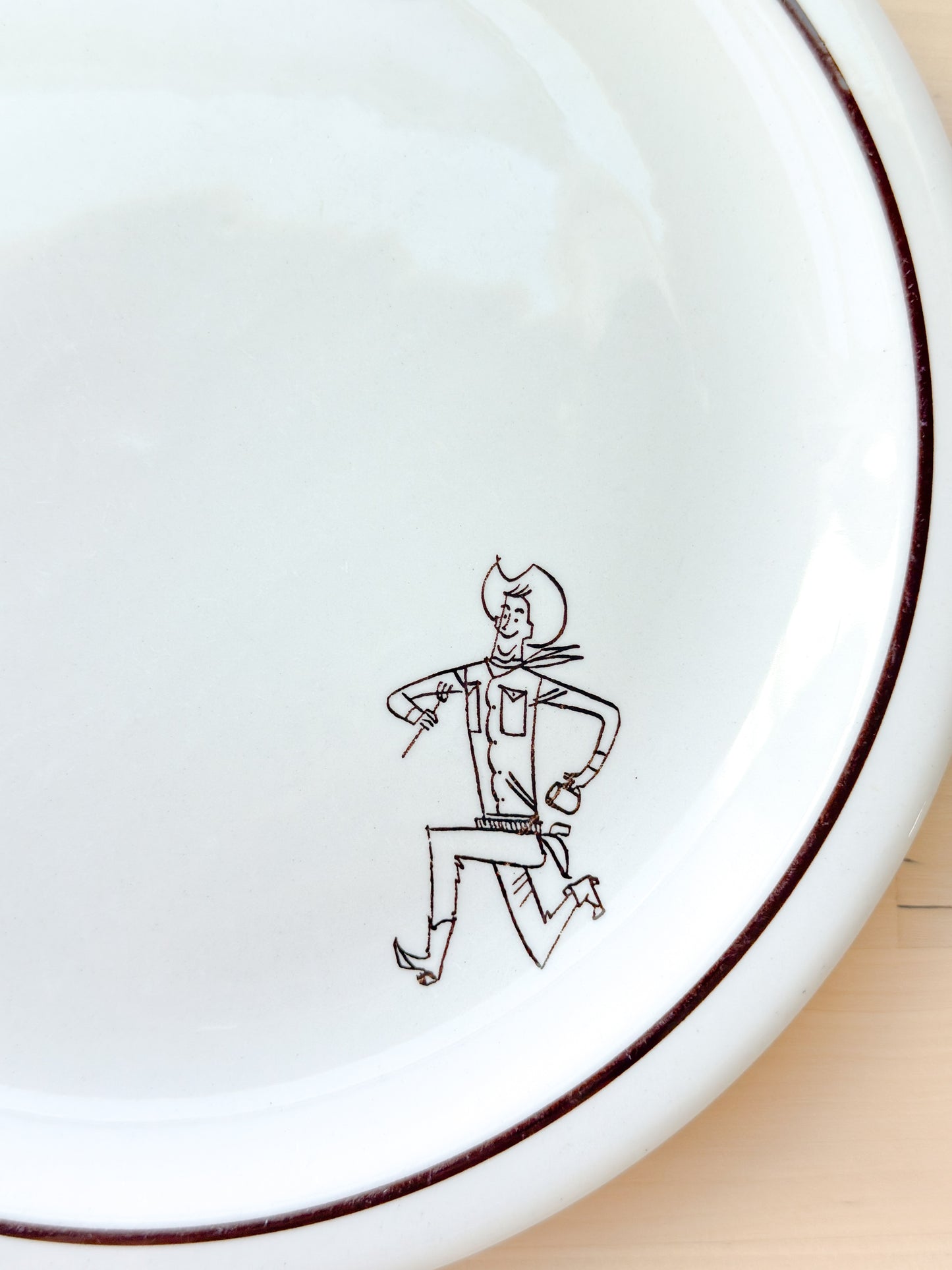 Vintage Cartoon Cowboy Plate (1945)
