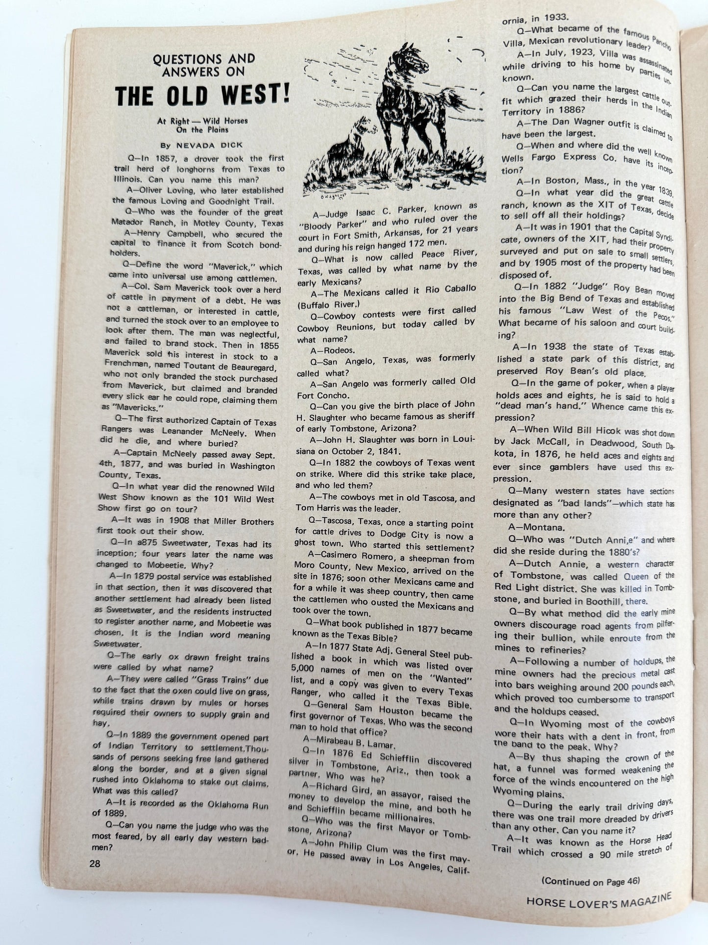 Vintage Horse Lovers Magazine 1970