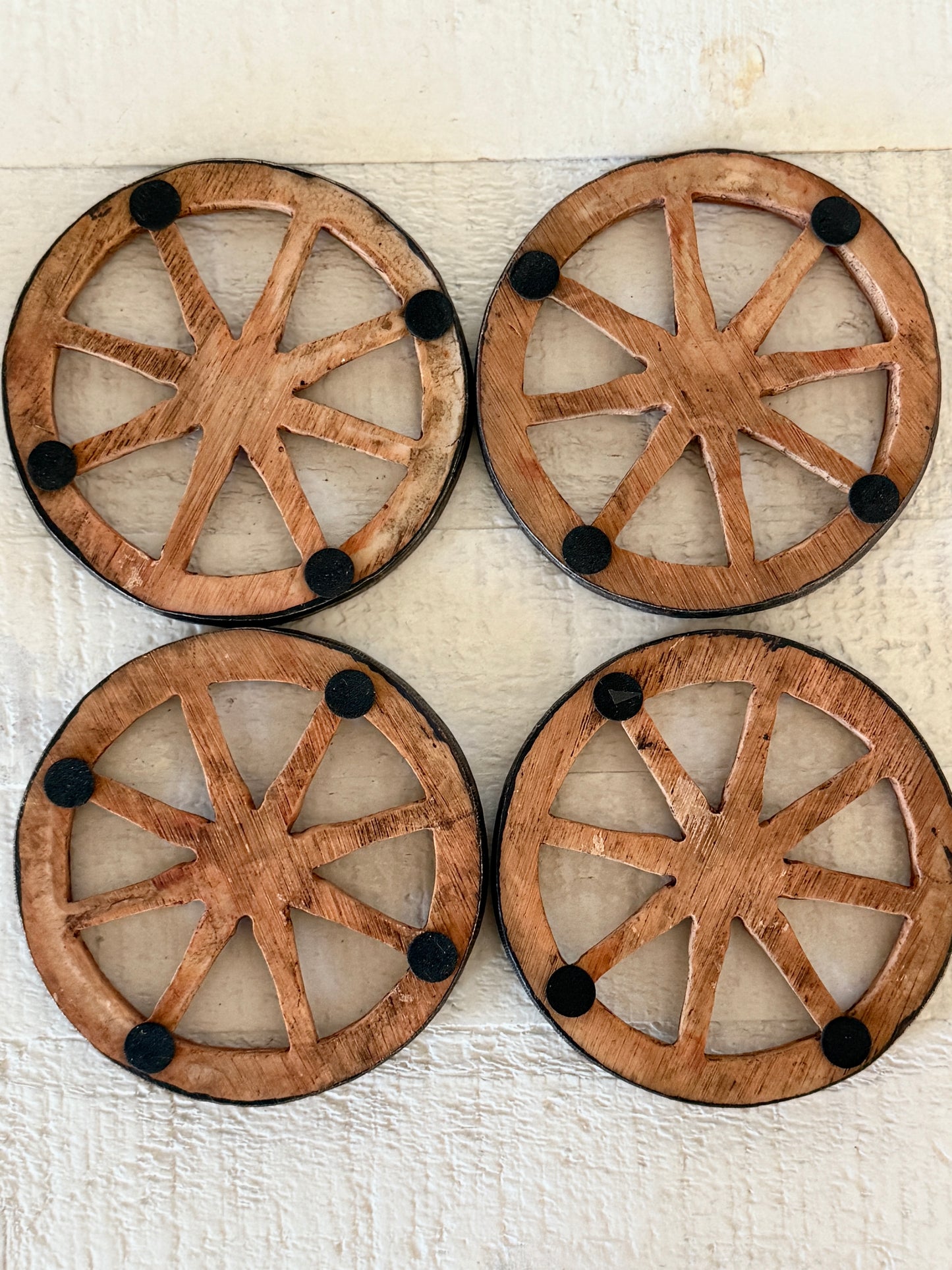 Vintage Wagon Wheel Coasters
