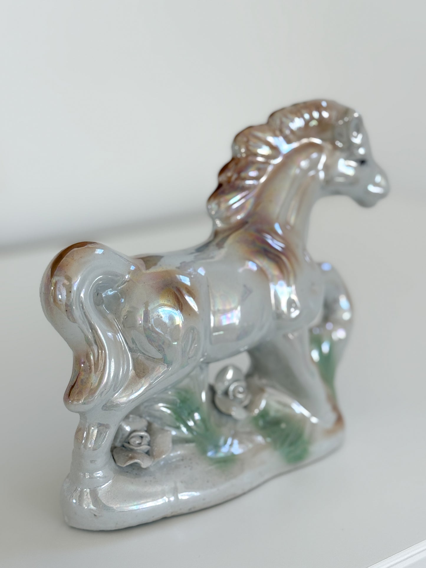 Vintage Lusterware Ceramic Horse