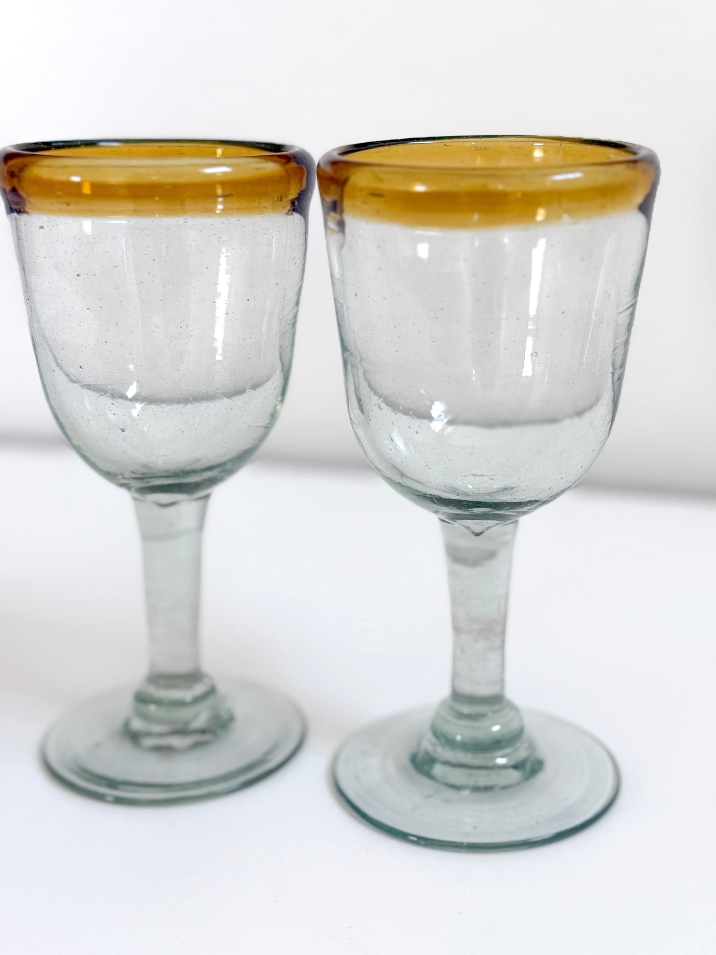 Vintage Hand Blown Wine Glasses