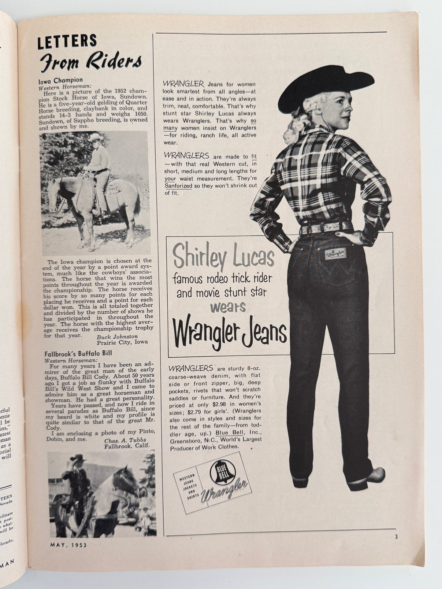 Vintage Western Horseman Magazine 1953