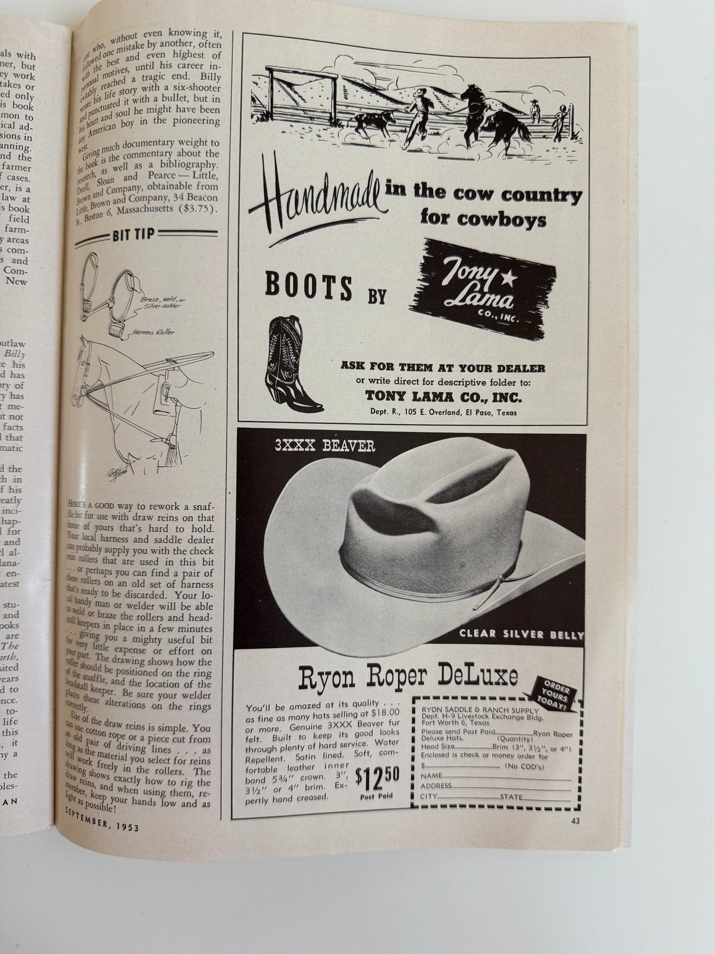 Vintage Western Horseman Magazine 1953