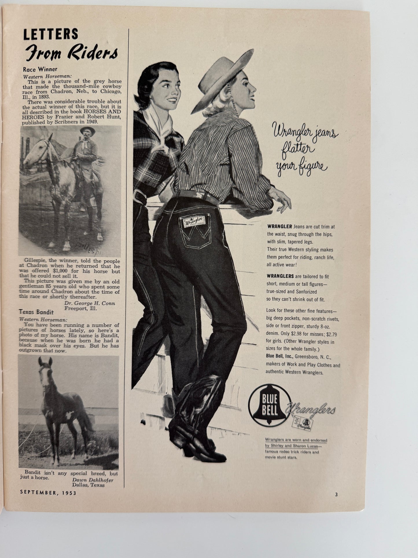 Vintage Western Horseman Magazine 1953
