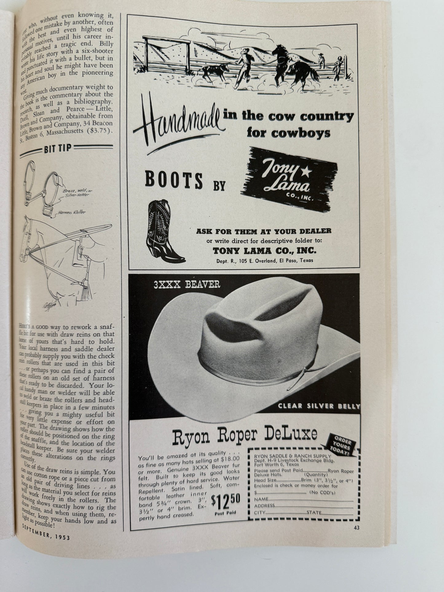 Vintage Western Horseman Magazine 1953