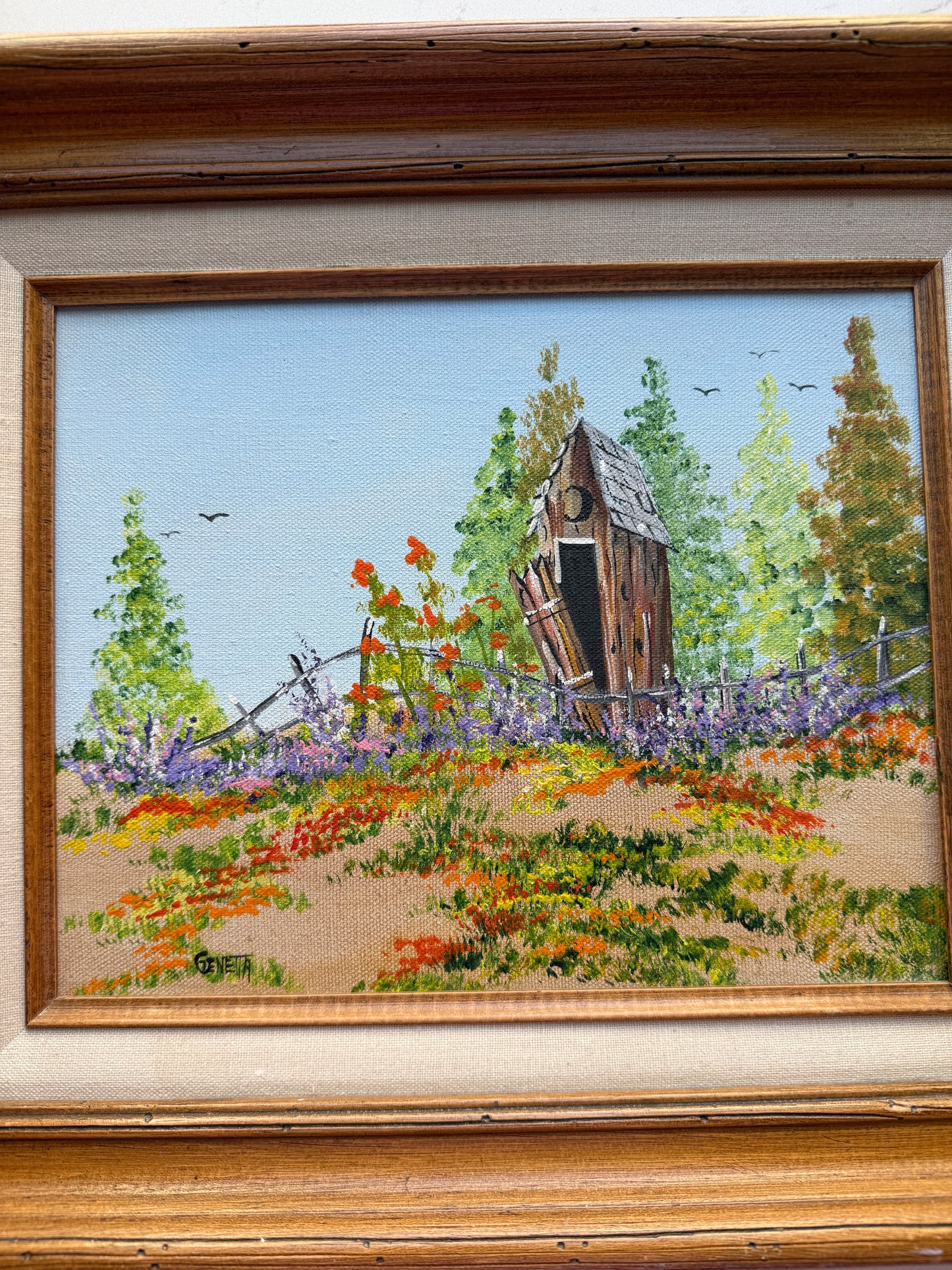 Vintage Outhouse Painting