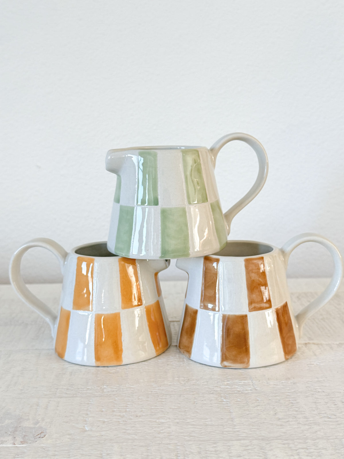 Green Checkered Creamer