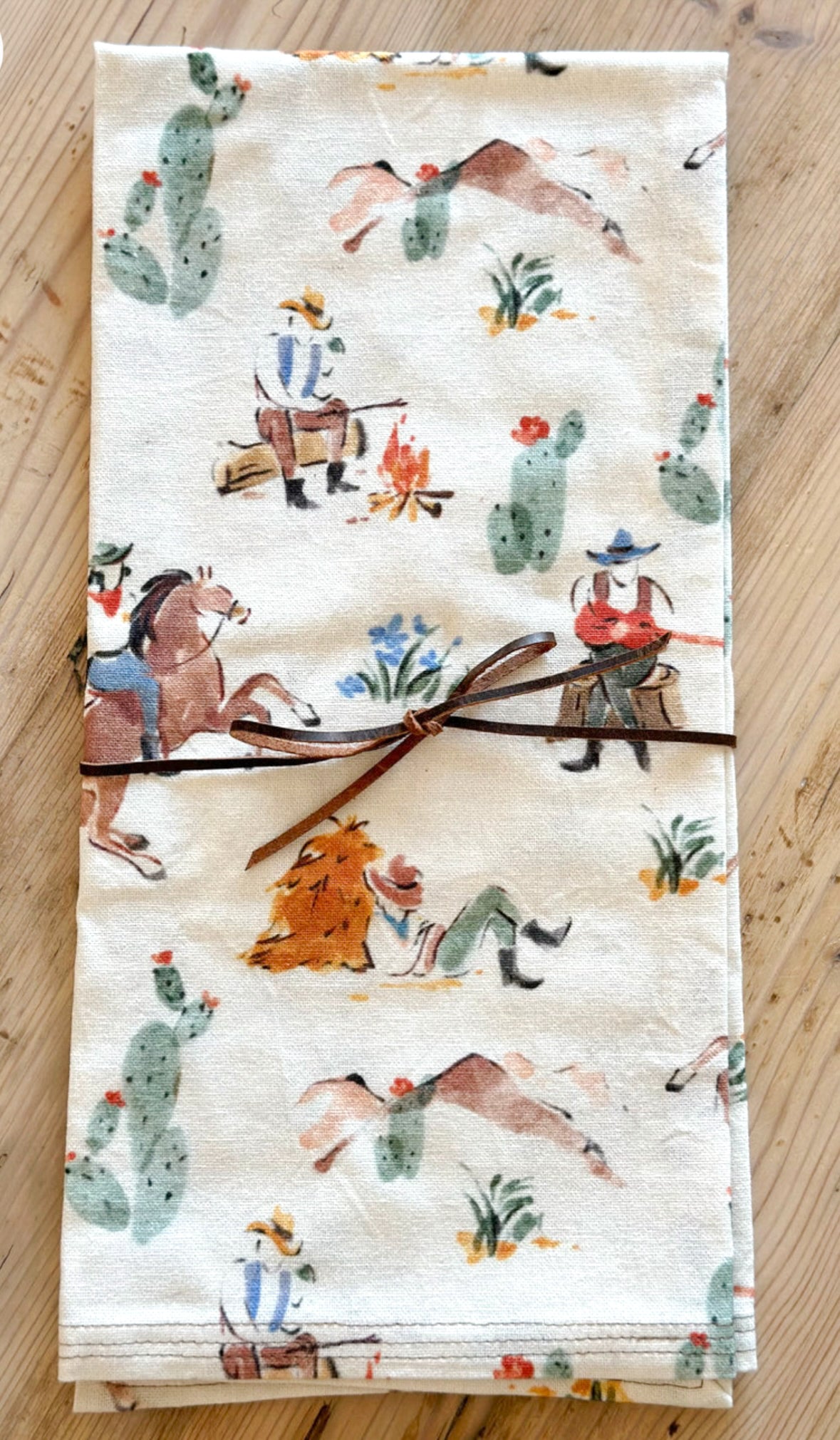 Vintage Cowboy Tea Towel