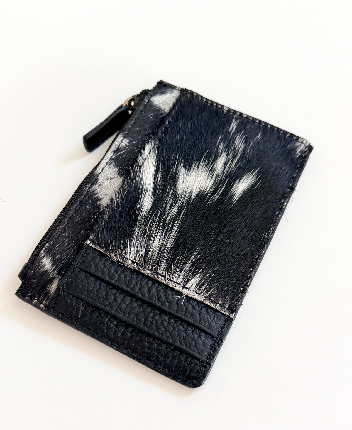 The Rowdy Cowhide Western Card Holder (Black)