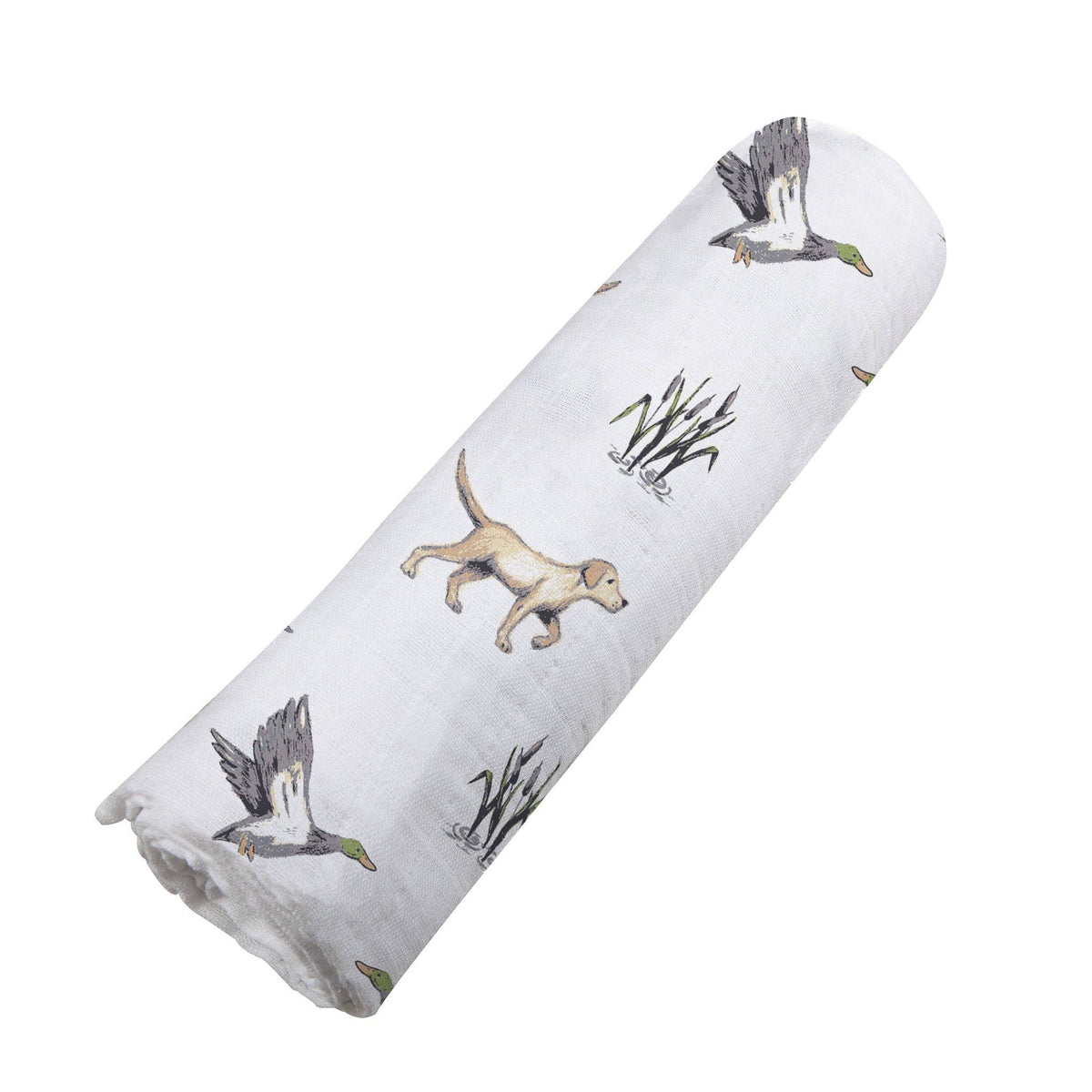 Lab and Ducks Bamboo Swaddle