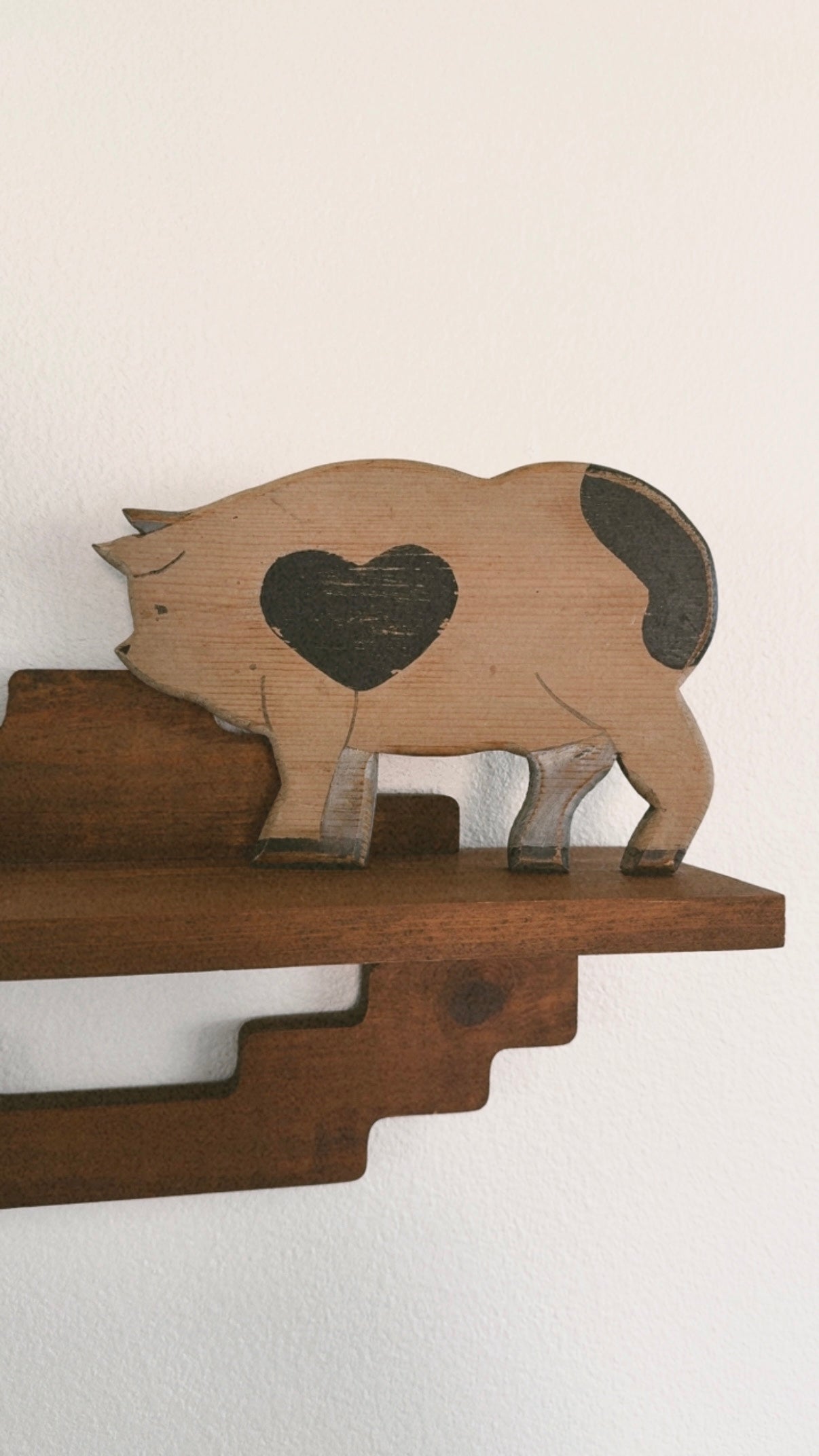 Vintage Wood Piggy