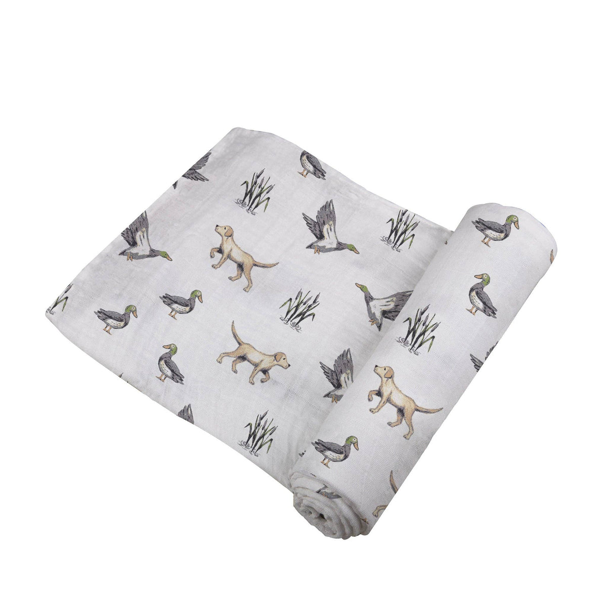 Lab and Ducks Bamboo Swaddle