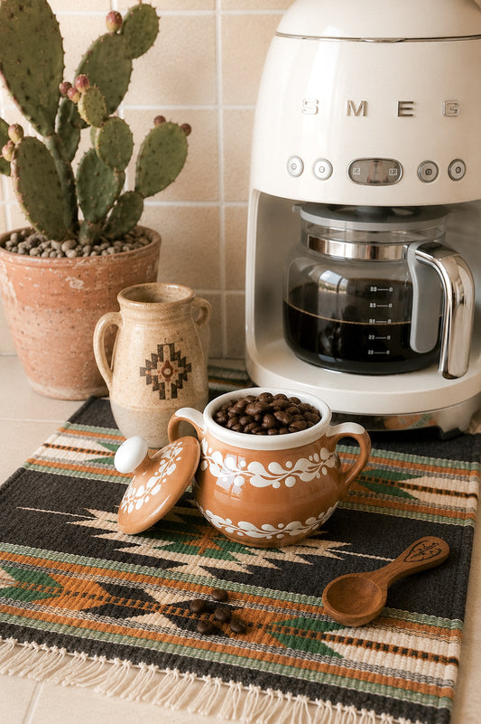 Talavera Style Bowl with Lid | Southwestern Ceramic Canister