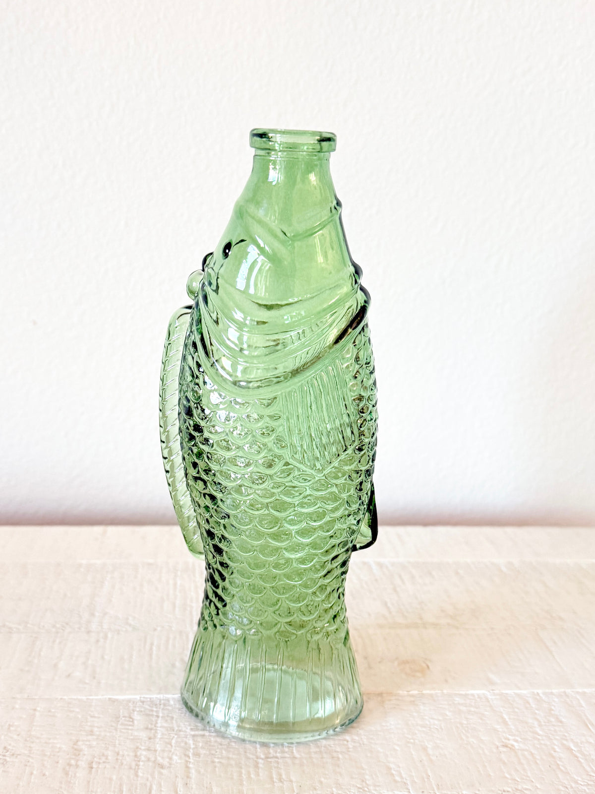 Glass Fish Vase - Green