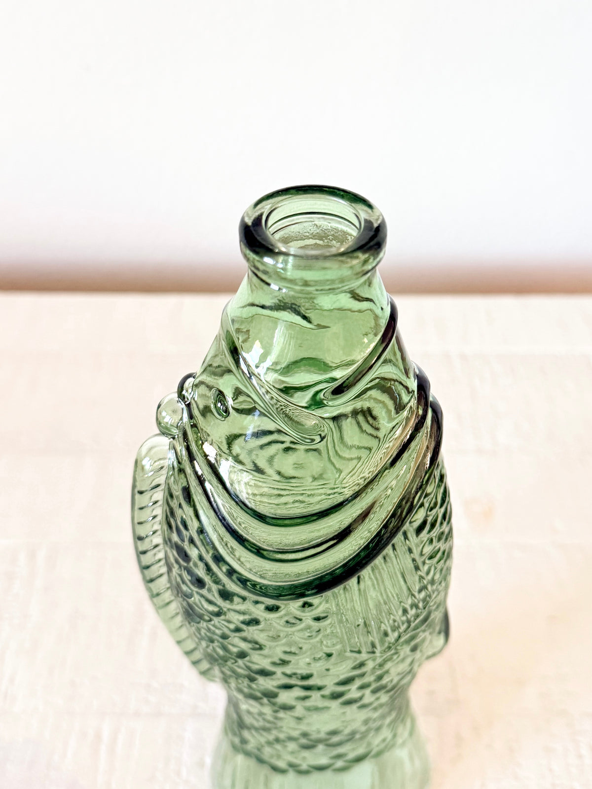 Glass Fish Vase - Green