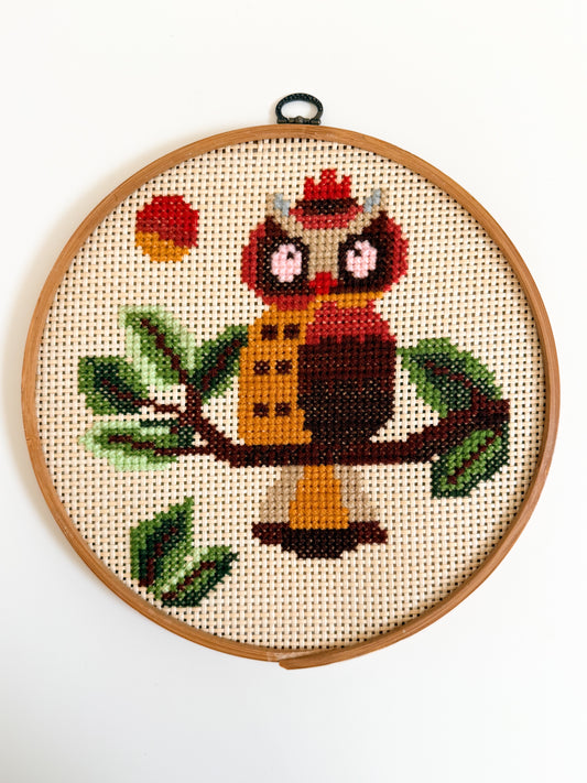 Vintage Owl Cross Stitch