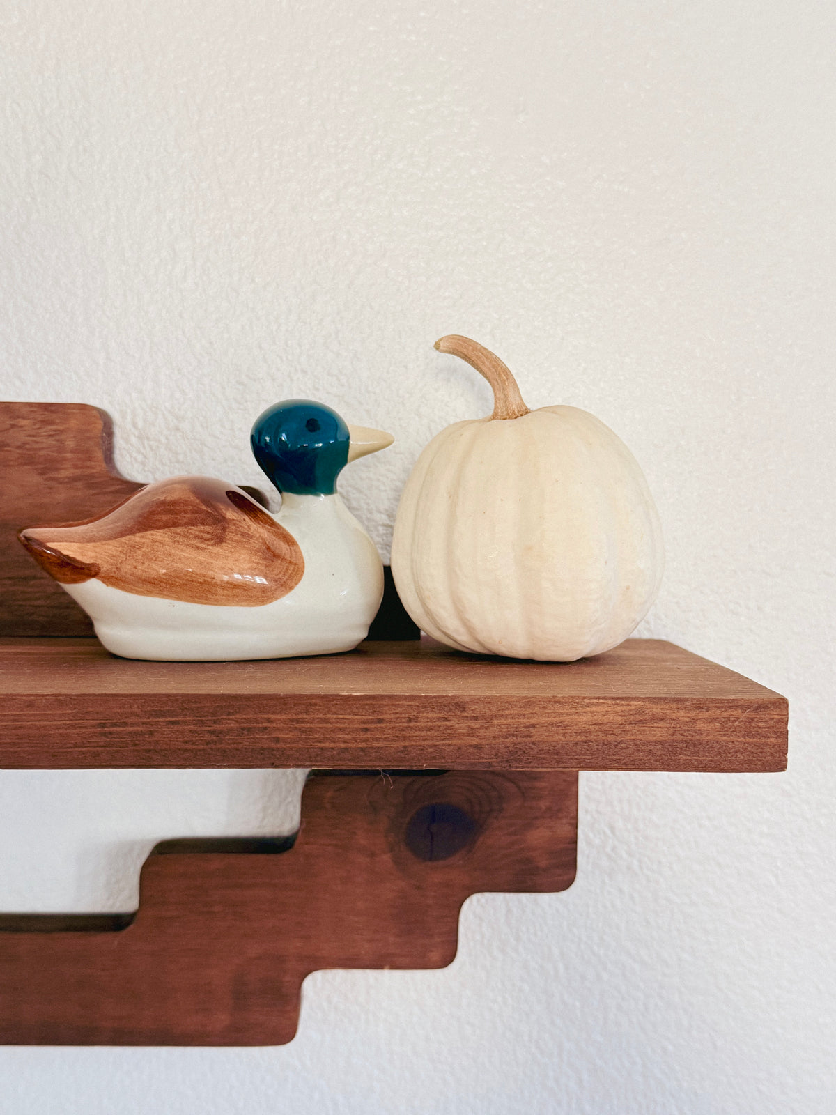 Stoneware Mallard Duck Figurine | Rustic Vintage-Inspired Decor