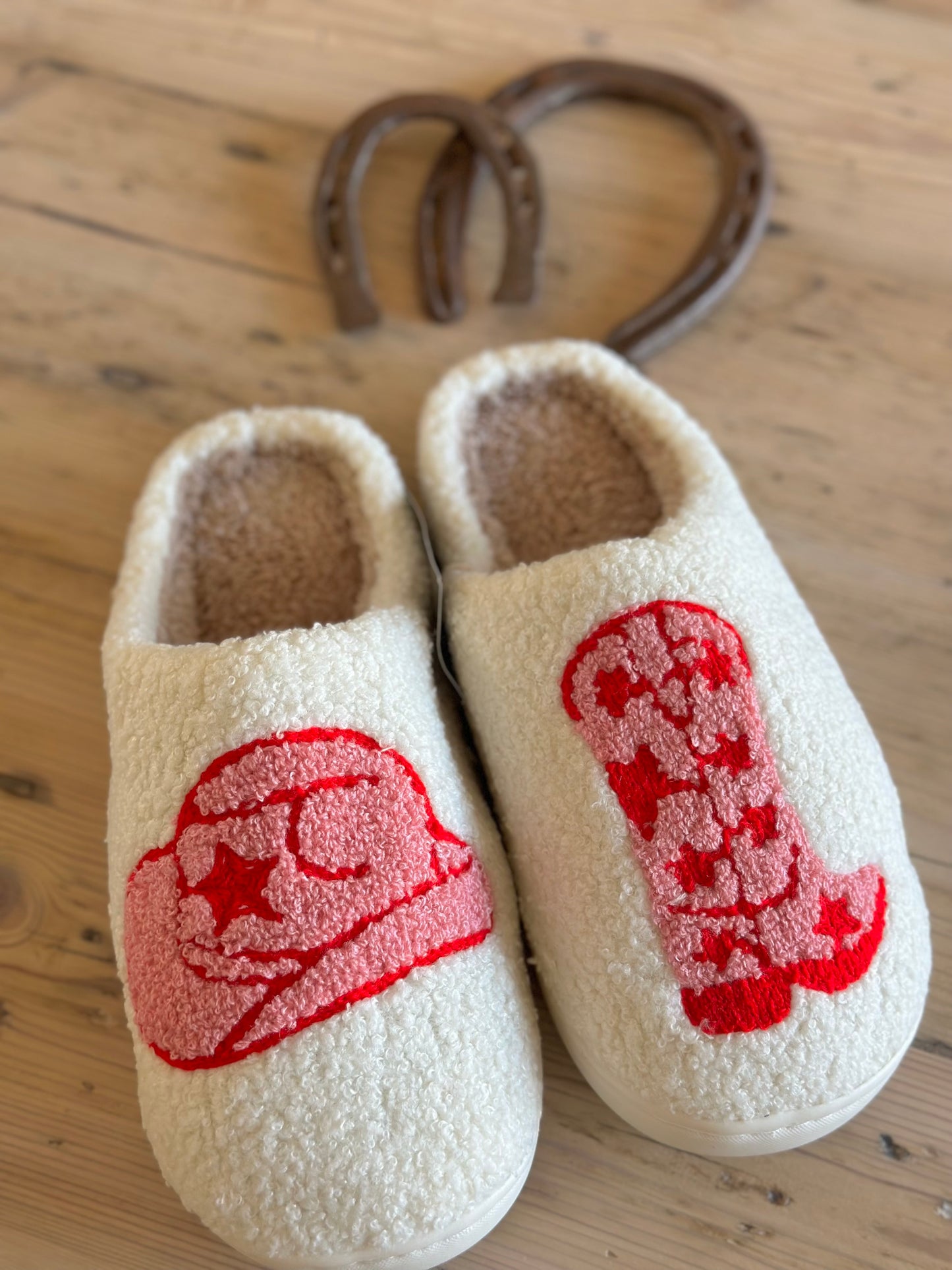 Rodeo Girl Slippers (Pink & Red) ~ SALE~