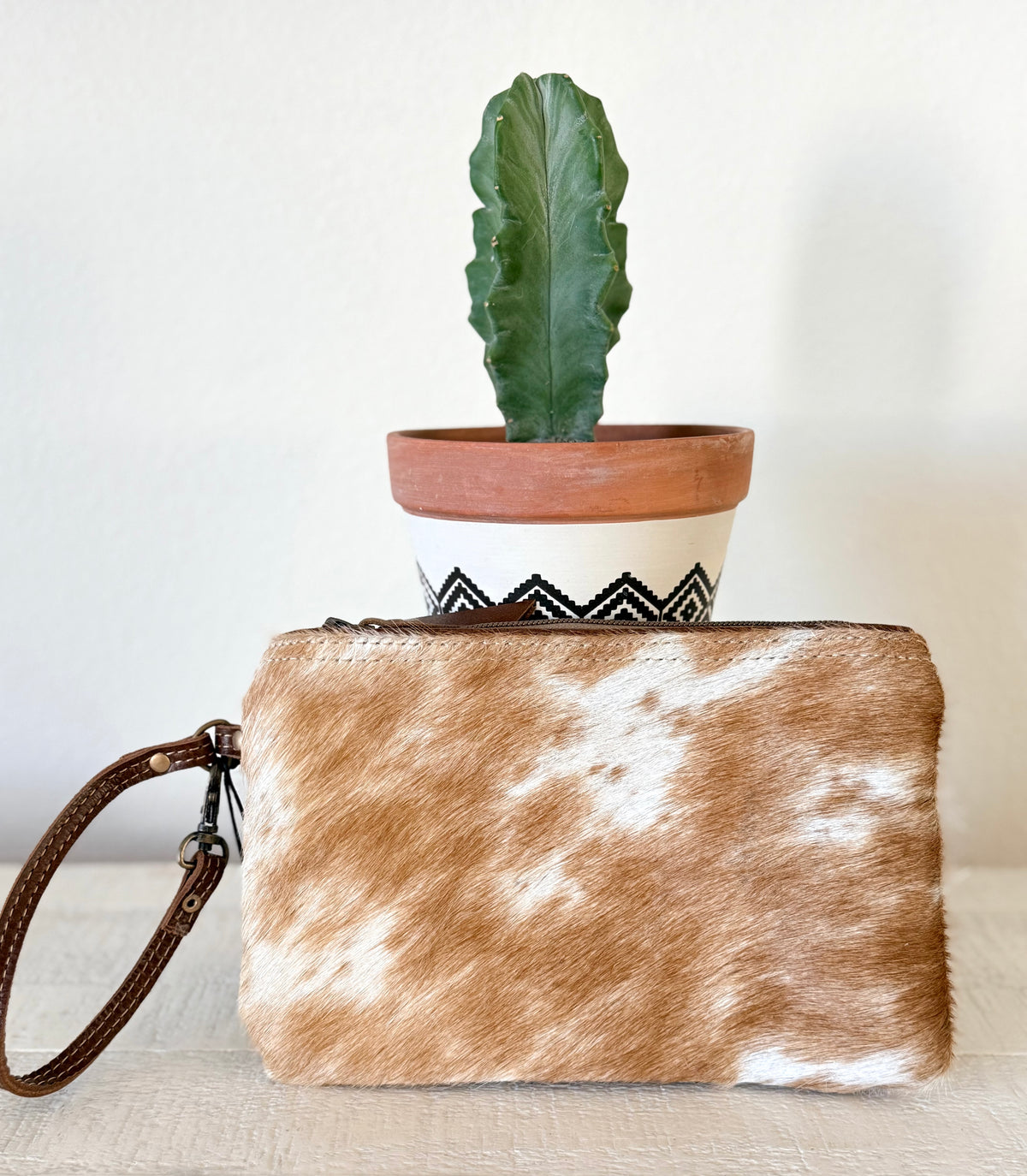 Double Sided Cowhide Clutch | Western Wristlet