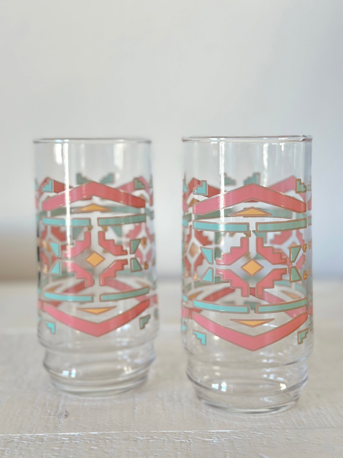 Vintage Aztec Drinking Glass Set