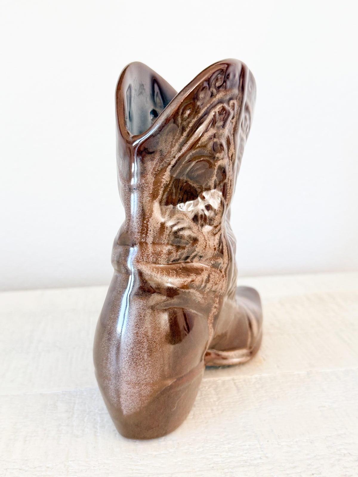 Vintage Frankoma Pottery Cowboy Boot Vase | Western Wall Pocket