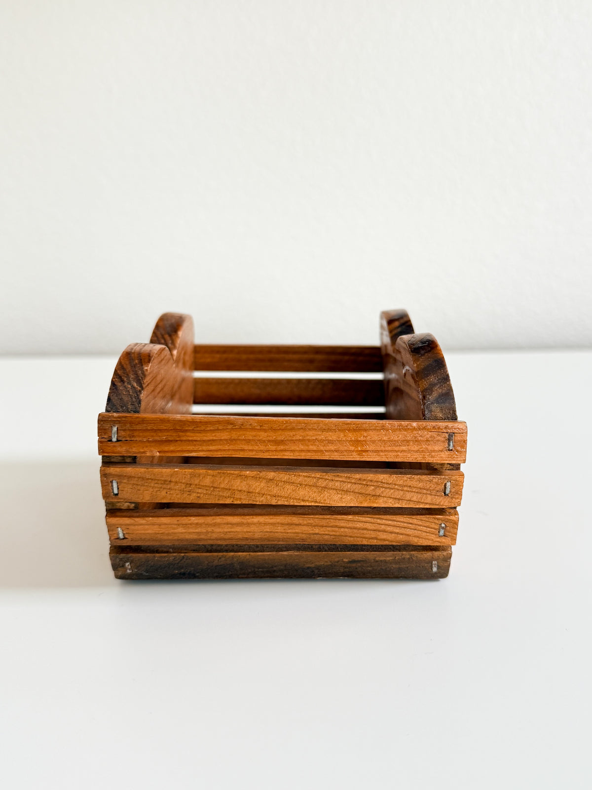 Vintage Wood Duck Mini Basket