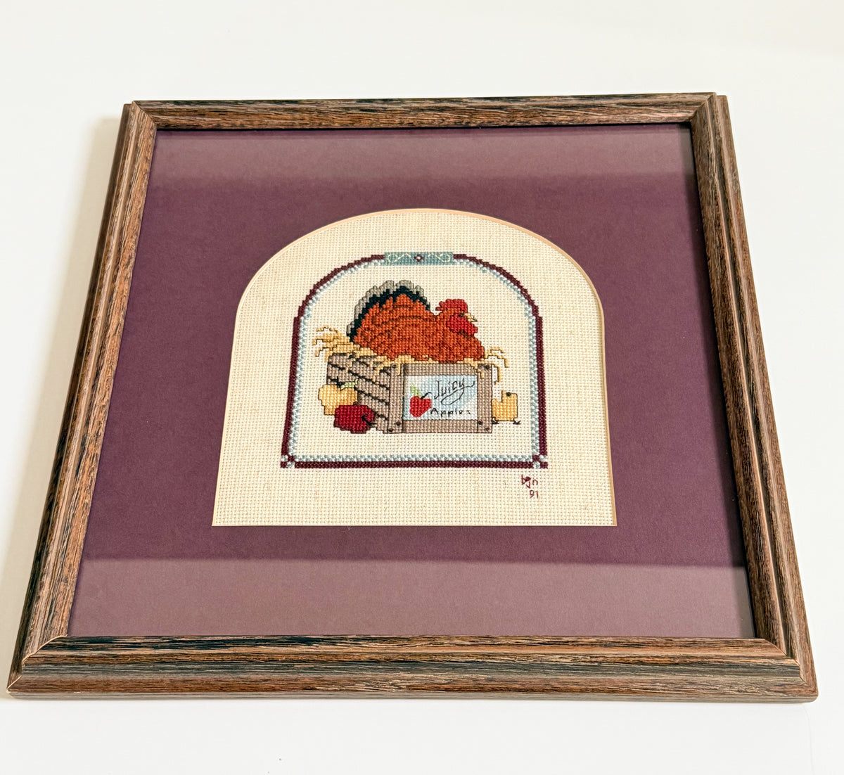 Vintage Framed 1991 Cross Stitch