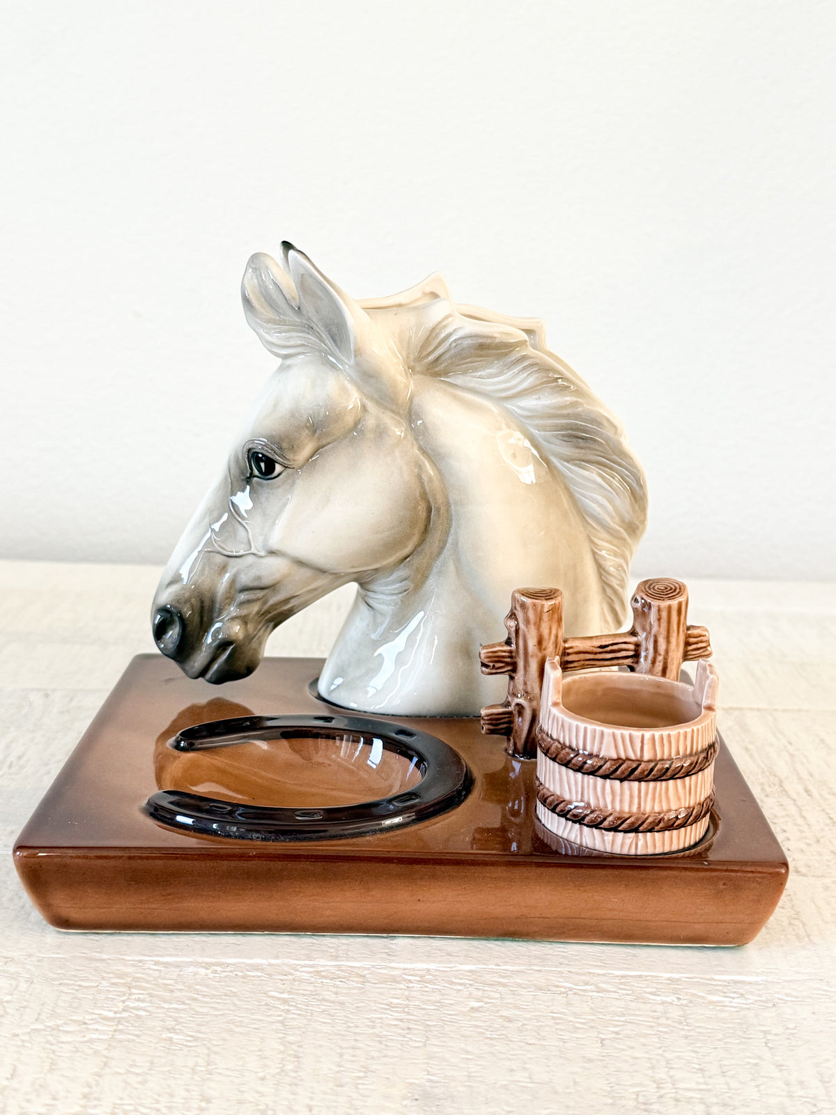 Vintage Ceramic Horse Desk Organizer