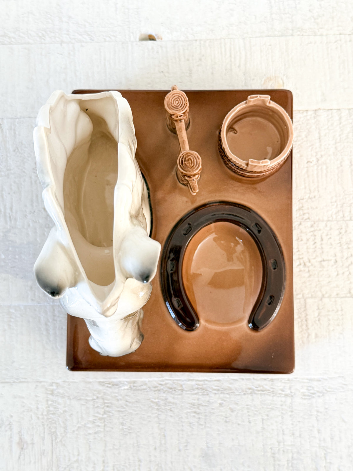 Vintage Ceramic Horse Desk Organizer