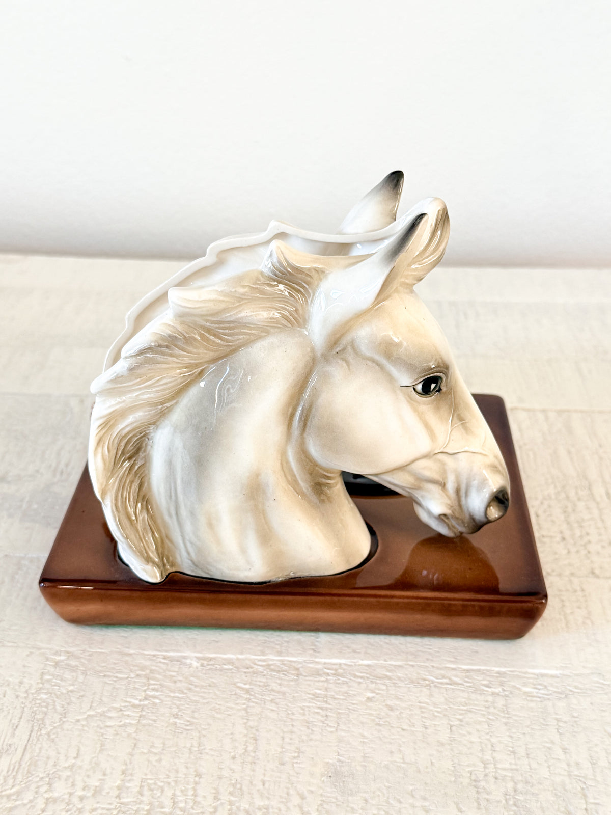 Vintage Ceramic Horse Desk Organizer