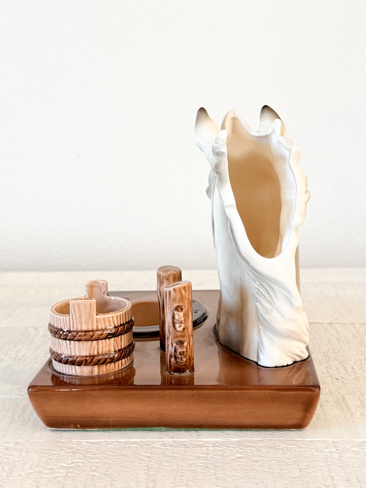Vintage Ceramic Horse Desk Organizer